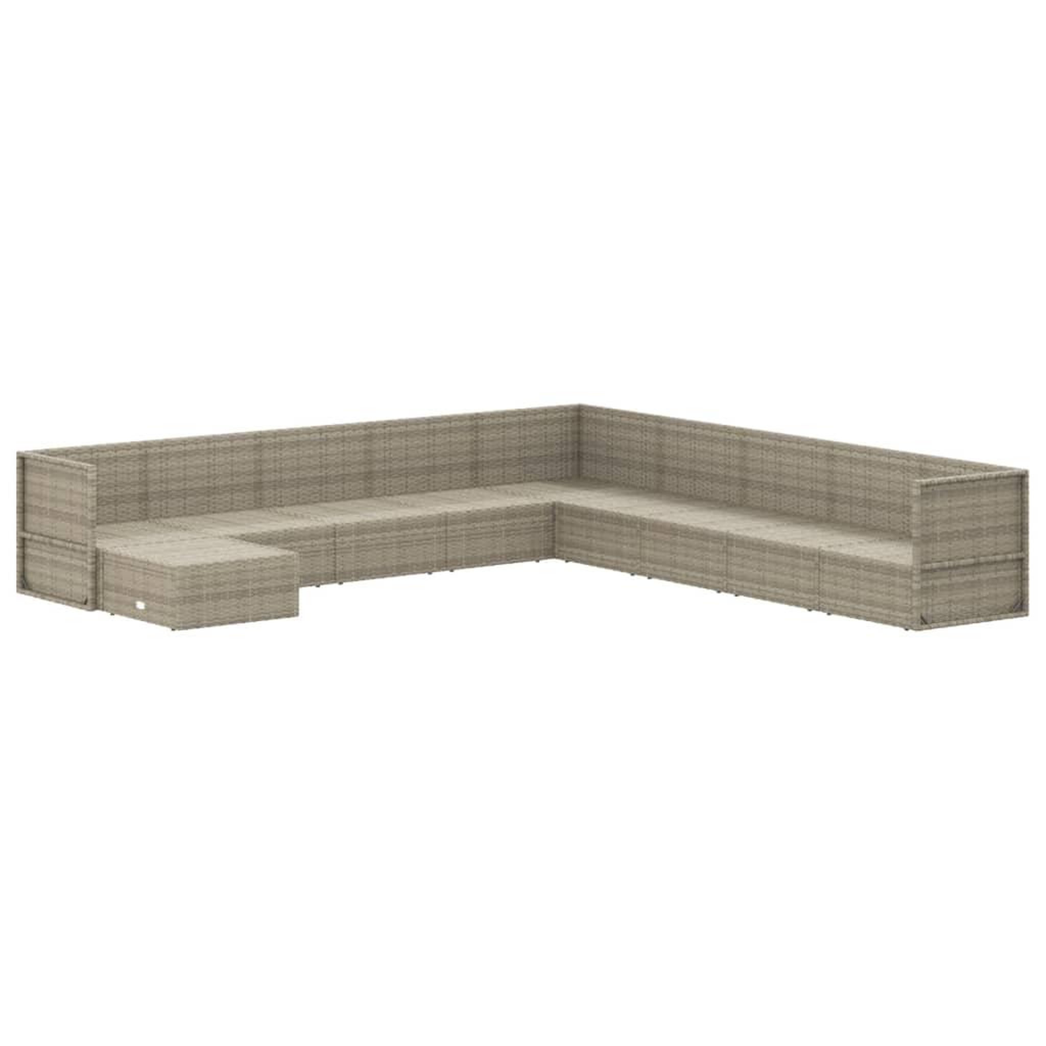 Voir la diapositive 4 : VIDAXL Salon de jardin 10 pcs avec coussins Gris Resine tressee