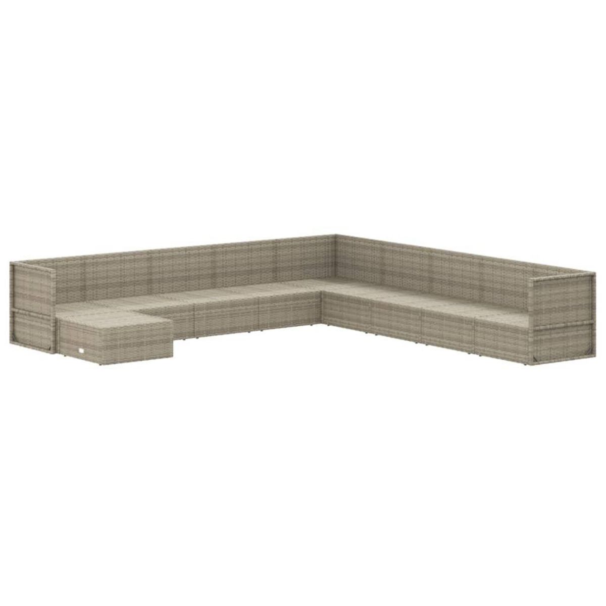 VIDAXL Salon de jardin 10 pcs avec coussins Gris Resine tressee