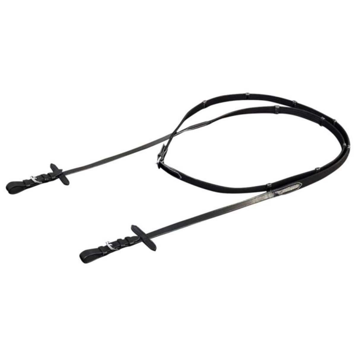 VIDAXL Bride Flash avec rênes et embout complet Noir