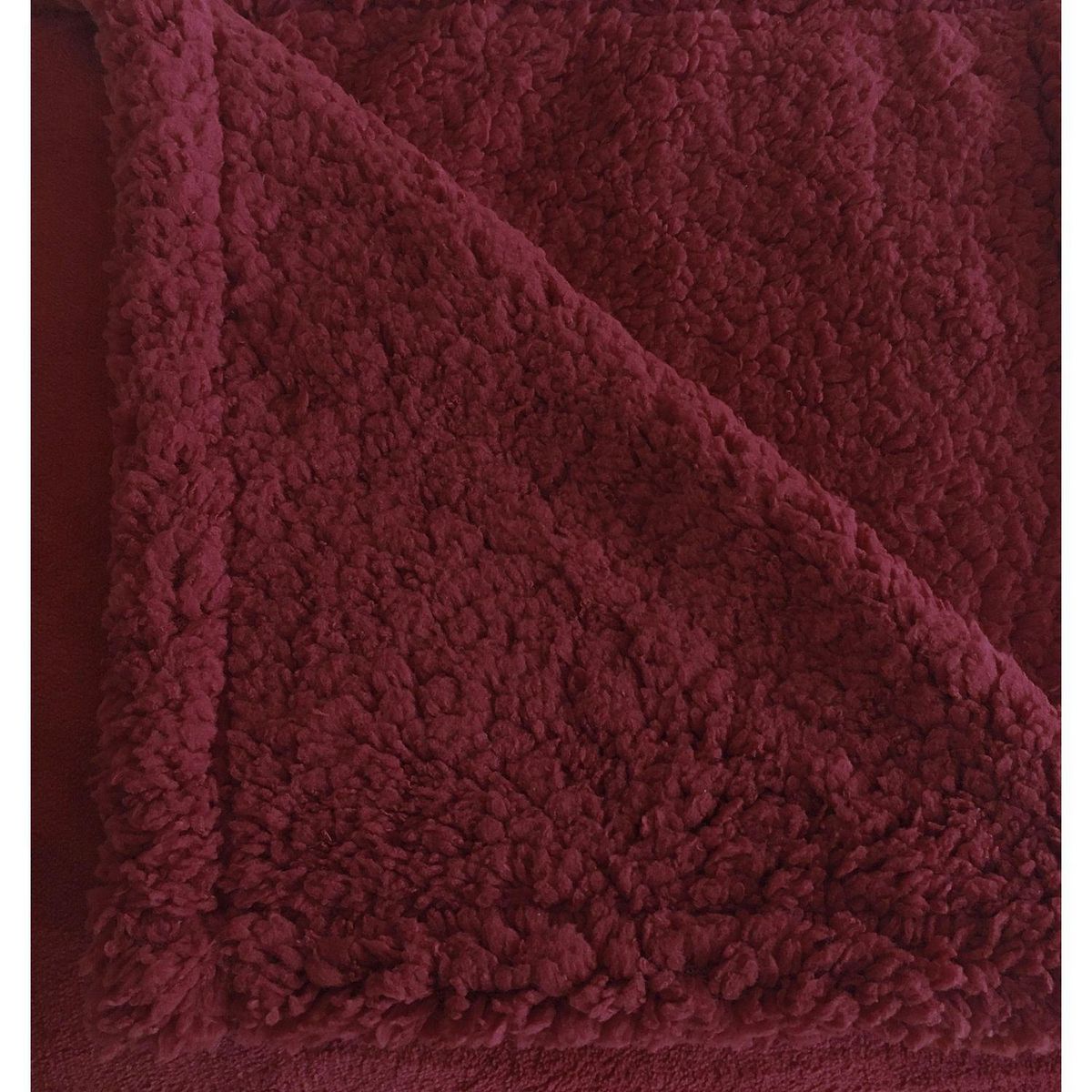 ACTUEL Plaid uni double face corral/sherpa 