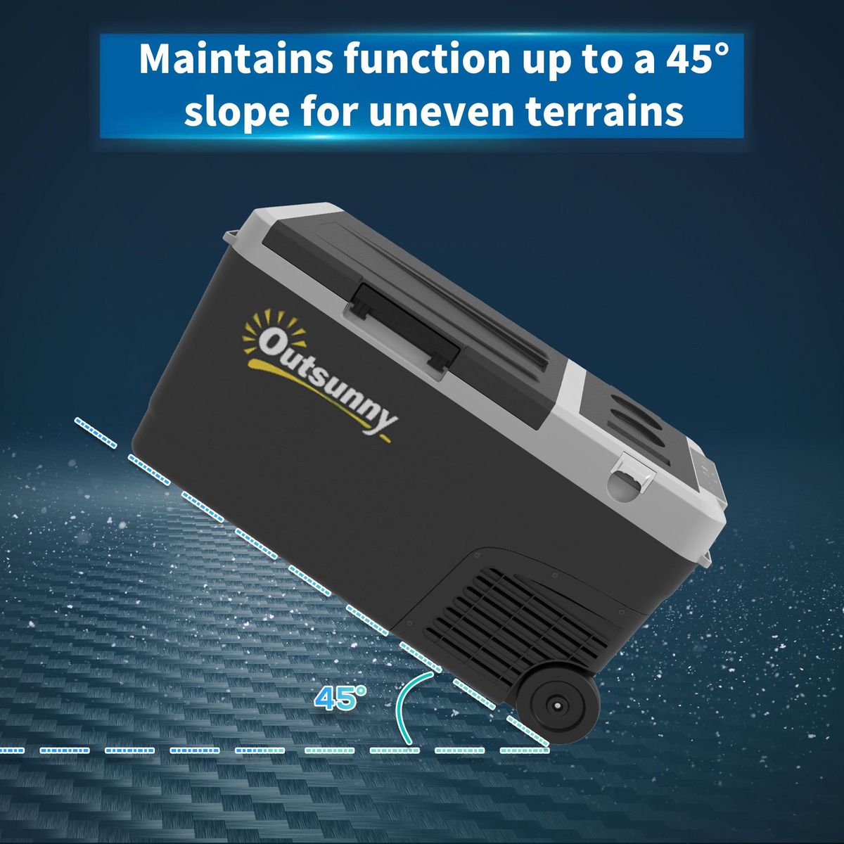 OUTSUNNY Glacière électrique portable  27 L - congélateur/réfrigérateur 2 zones - poignée, roulettes - gris noir