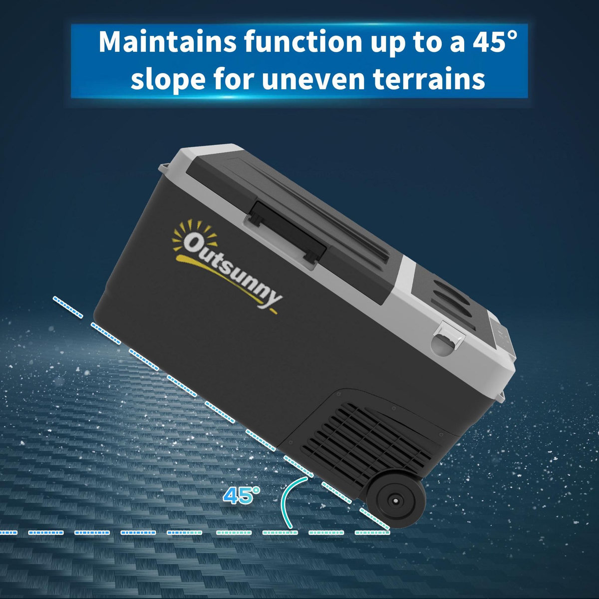 OUTSUNNY Glacière électrique portable  27 L - congélateur/réfrigérateur 2 zones - poignée, roulettes - gris noir