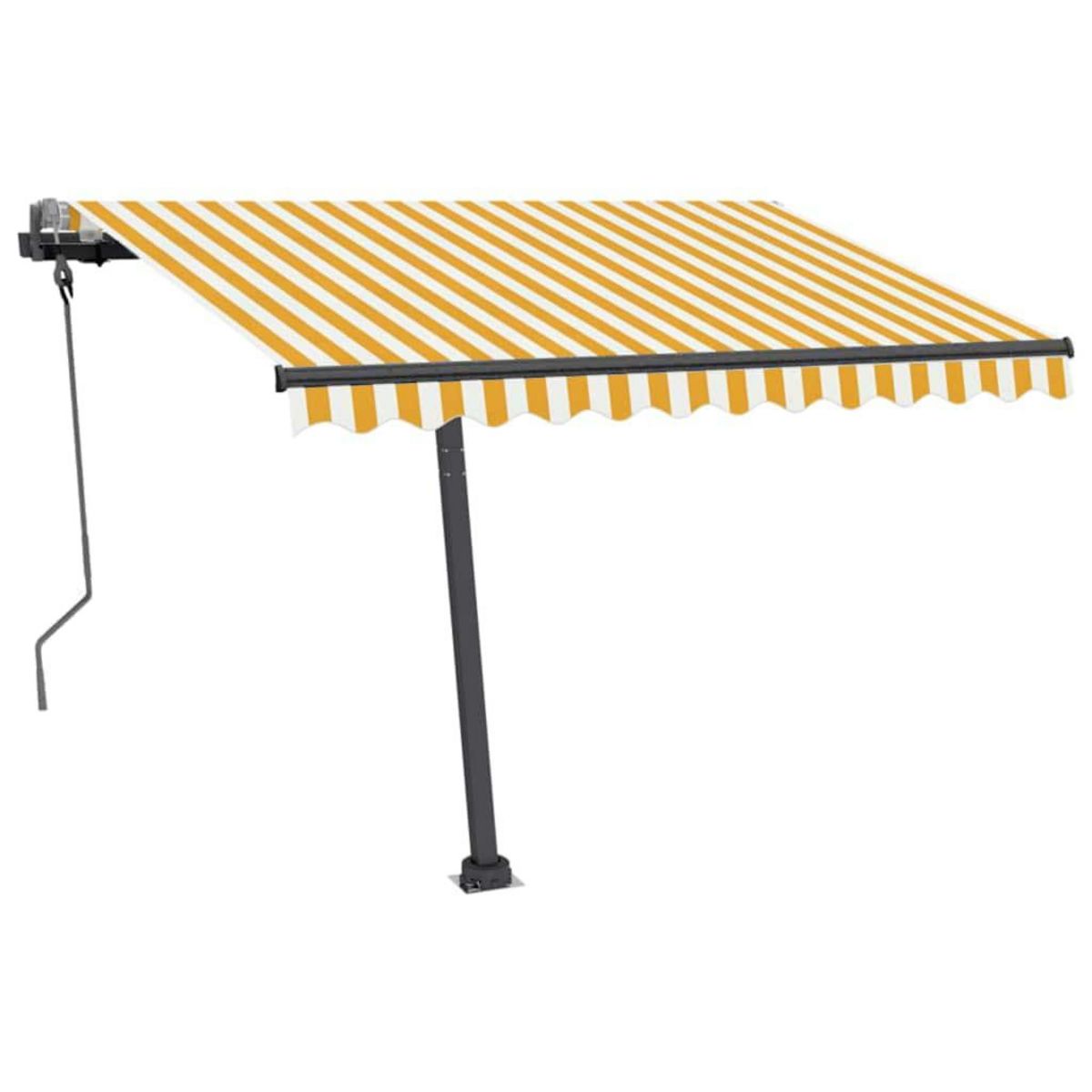VIDAXL Auvent manuel retractable avec LED 300x250 cm Jaune et blanc