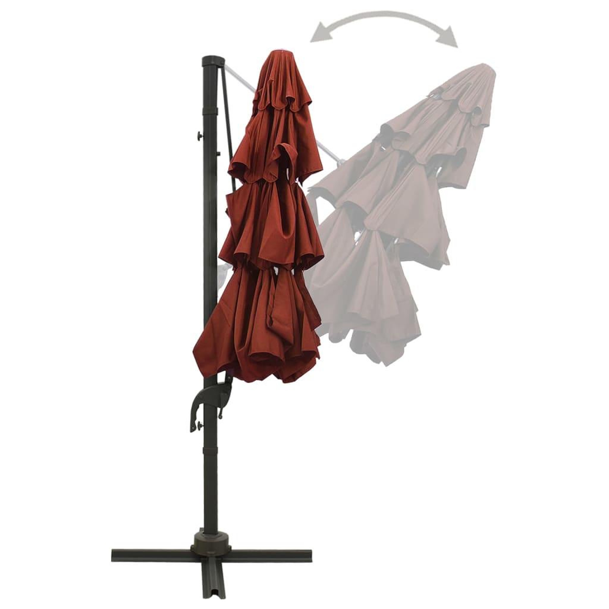 Voir la diapositive 5 : VIDAXL Parasol de jardin a 4 niveaux avec mat en aluminium terre cuite