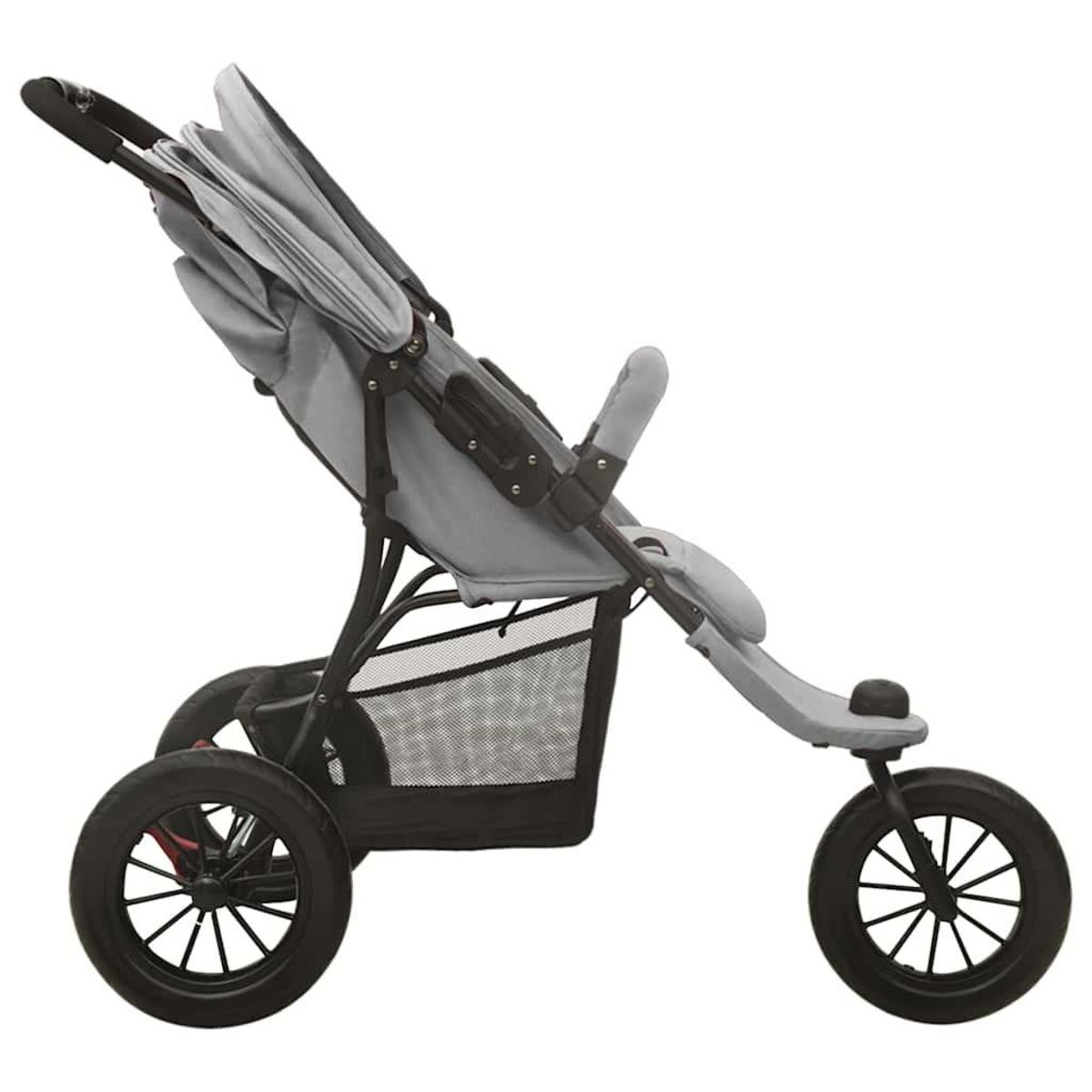 VIDAXL Poussette pour bebe Gris clair Acier
