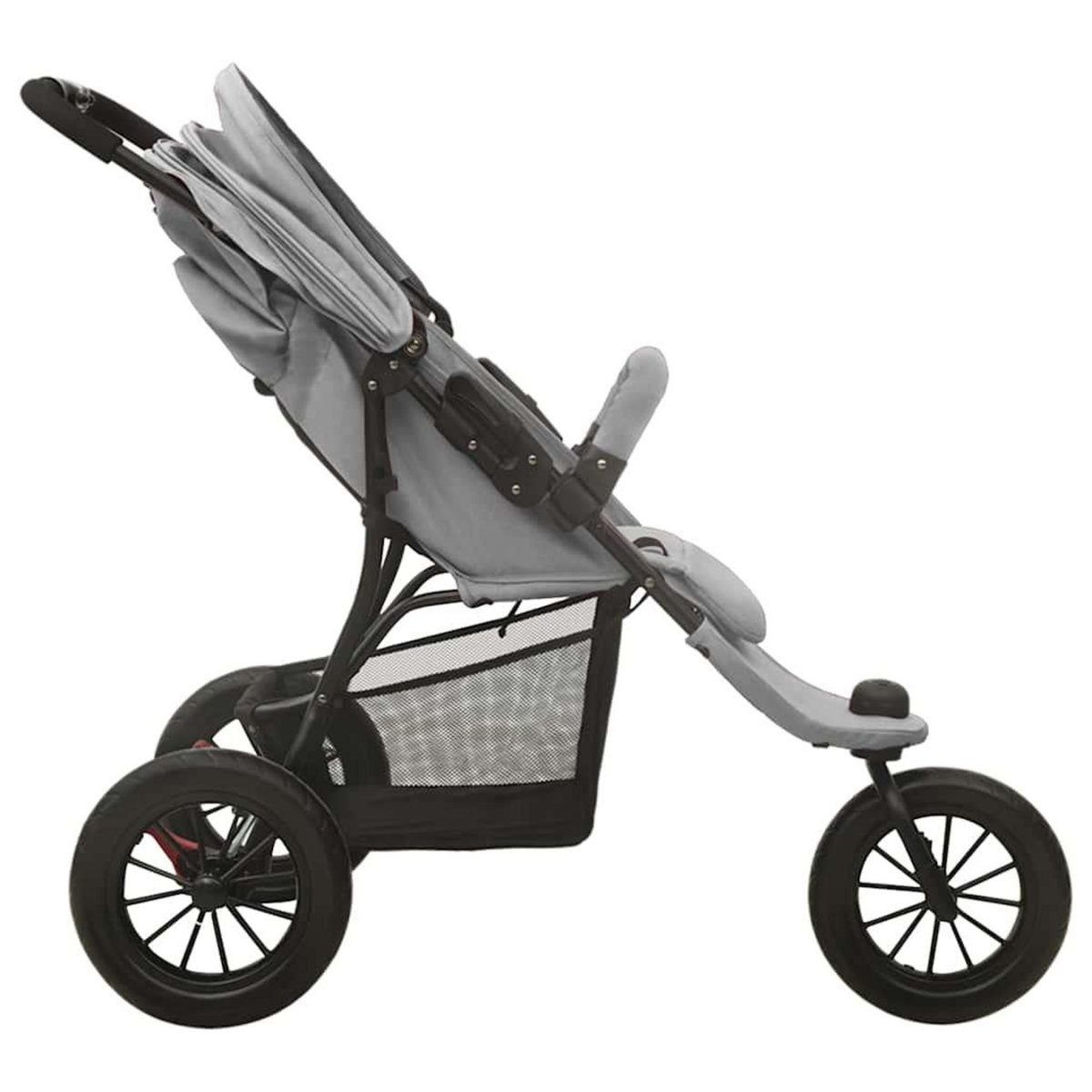 VIDAXL Poussette pour bebe Gris clair Acier