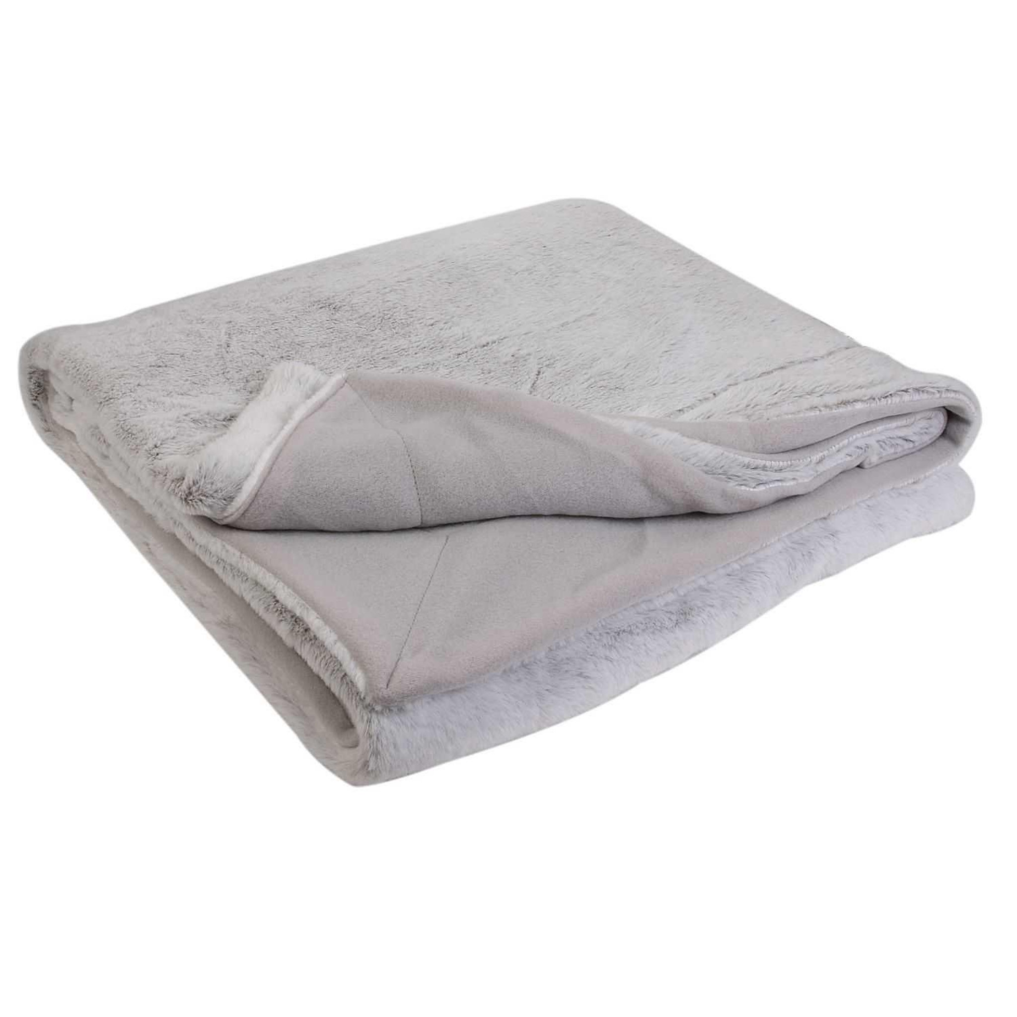 Voir la diapositive 1 : TOILINUX Plaid imitation fourrure XXL - 140x200cm - Gris