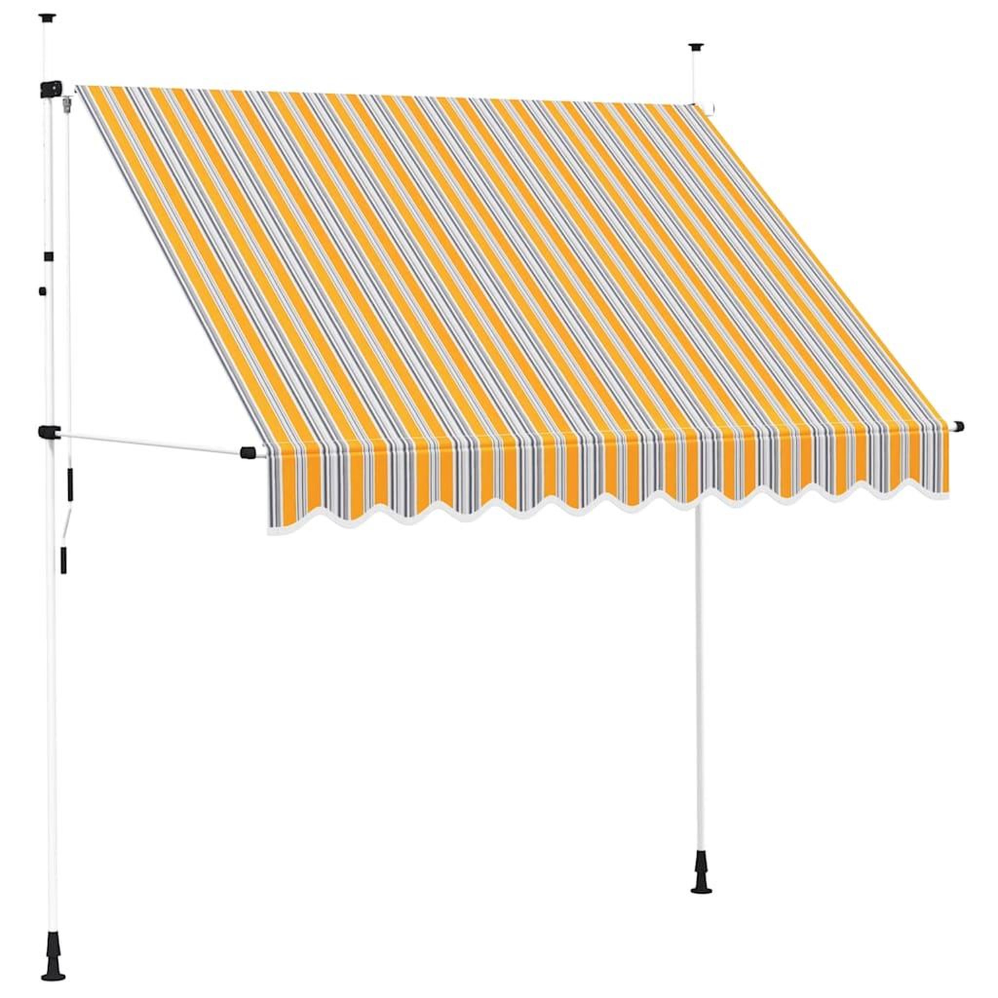 VIDAXL Auvent retractable manuel 250 cm rayures jaunes et bleues