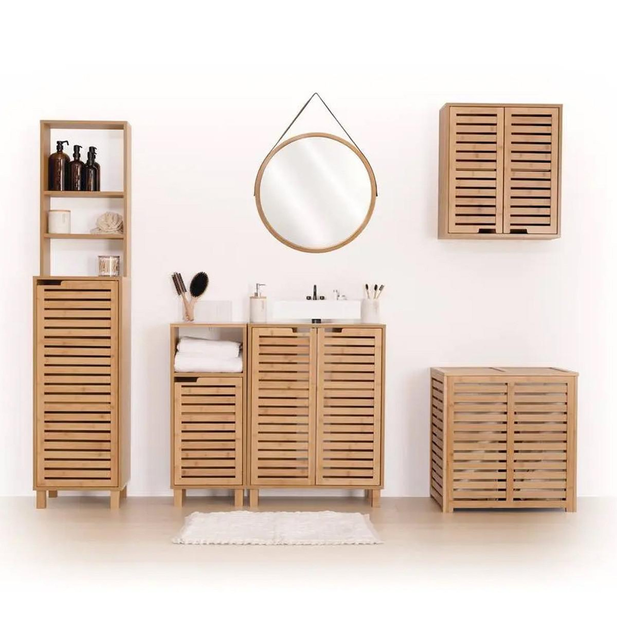 Voir la diapositive 6 : FIVE Meuble haut 2 portes  sicela  59cm naturel