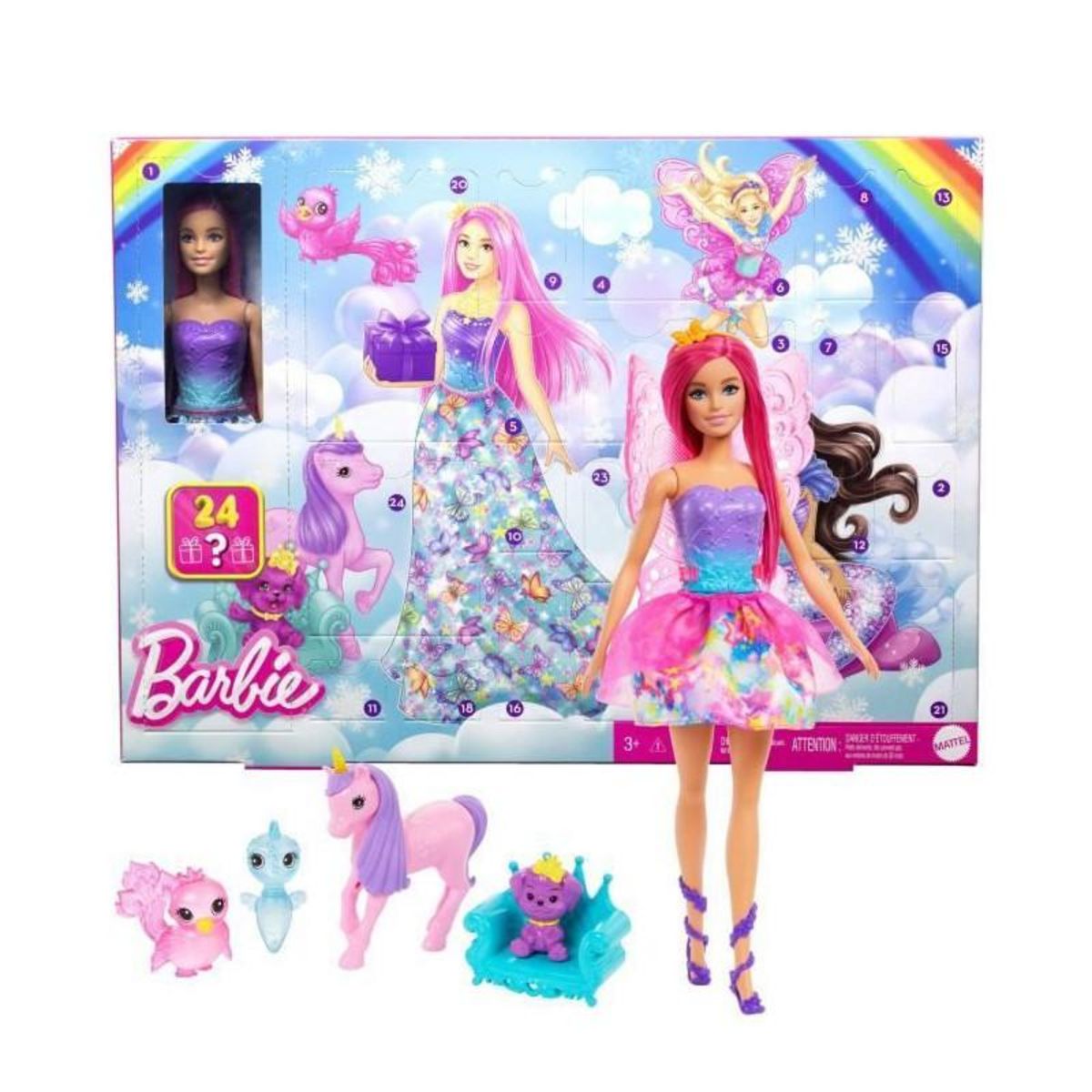 BARBIE Barbie-Calendrier de l'Avent Barbie Dreamtopia-Poupée et accessoires HRG90