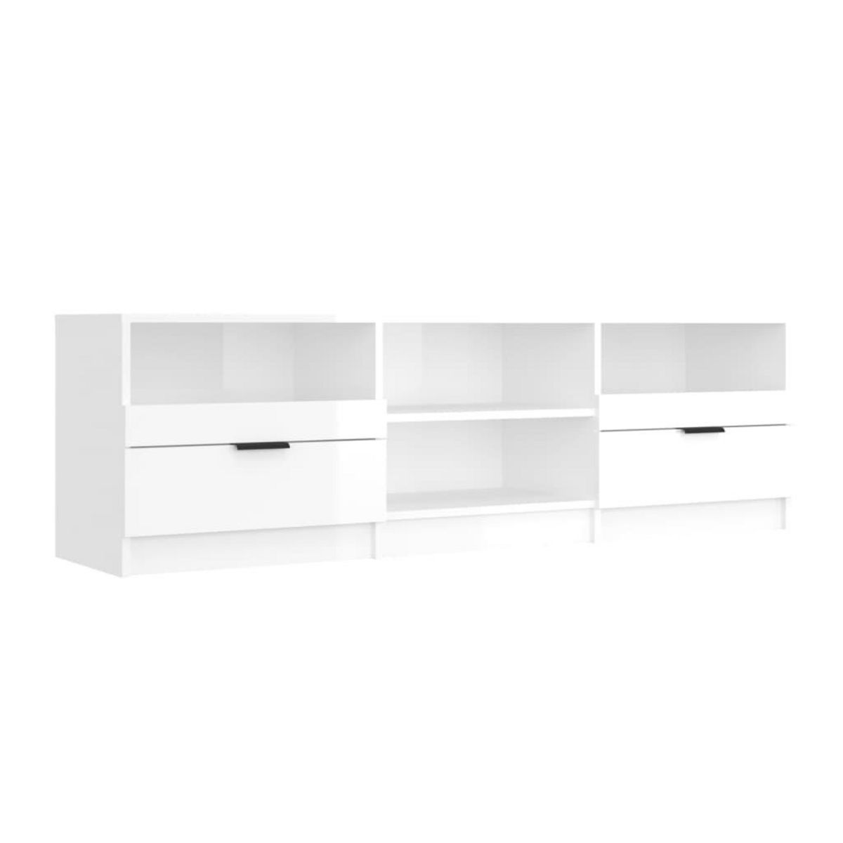 VIDAXL Meuble TV Blanc brillant 150x33,5x45 cm Bois d'ingenierie