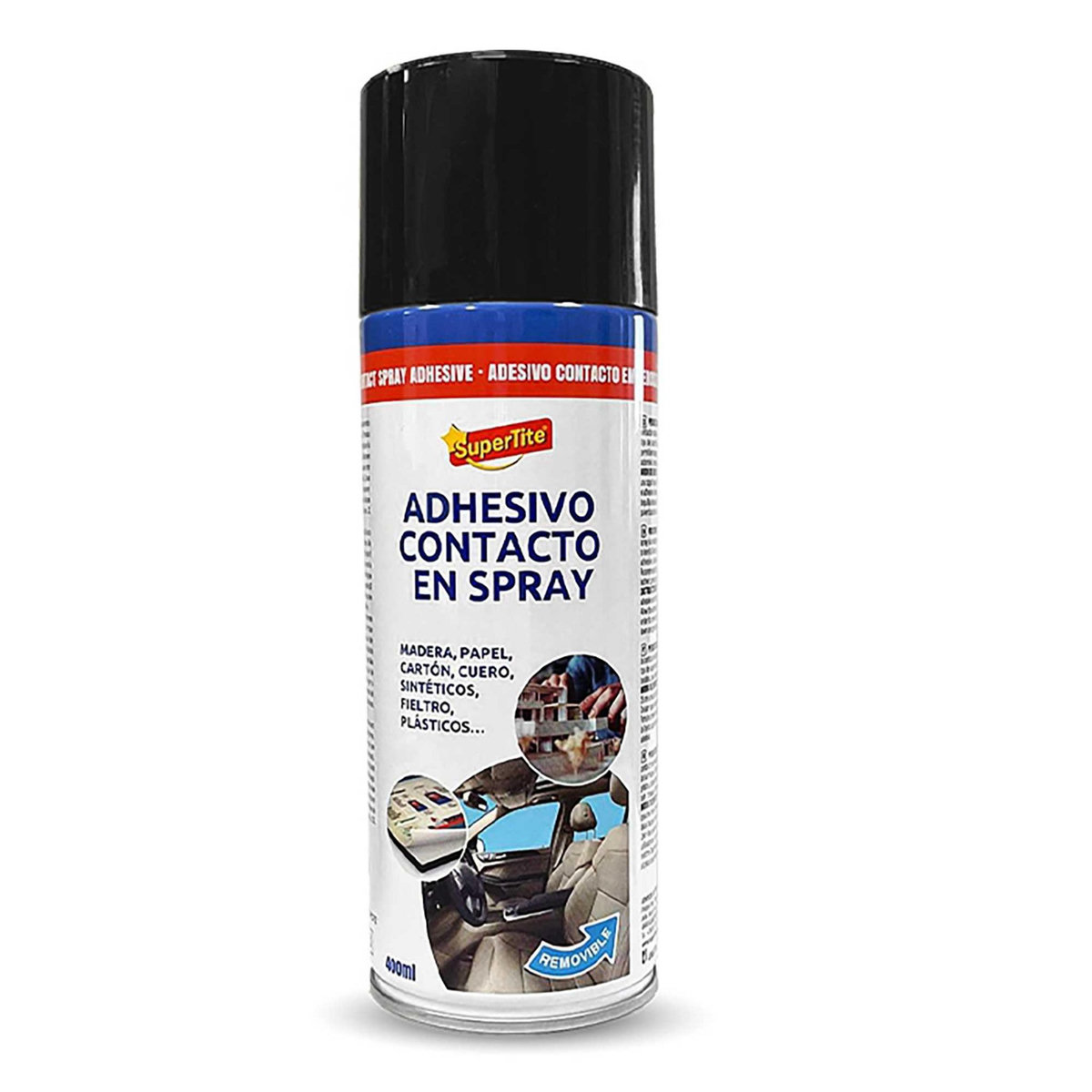 SUPERTITE Colle néoprène en spray 400ml – Adhésif repositionnable et permanent