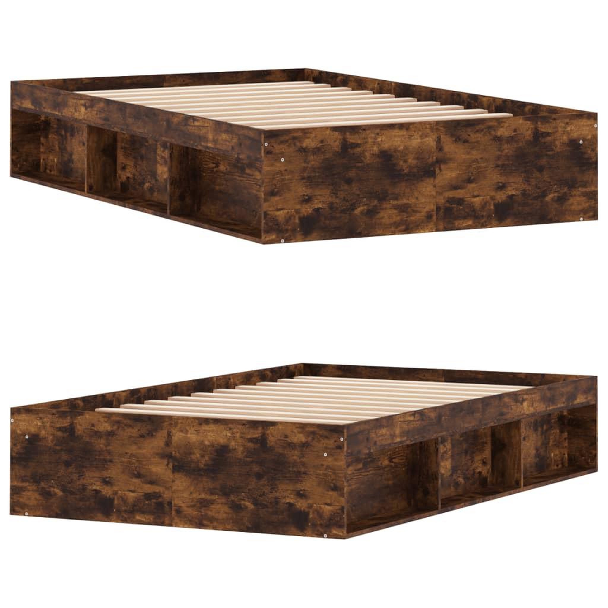 Voir la diapositive 4 : VIDAXL Cadre de lit sans matelas chene fume 120x200 cm