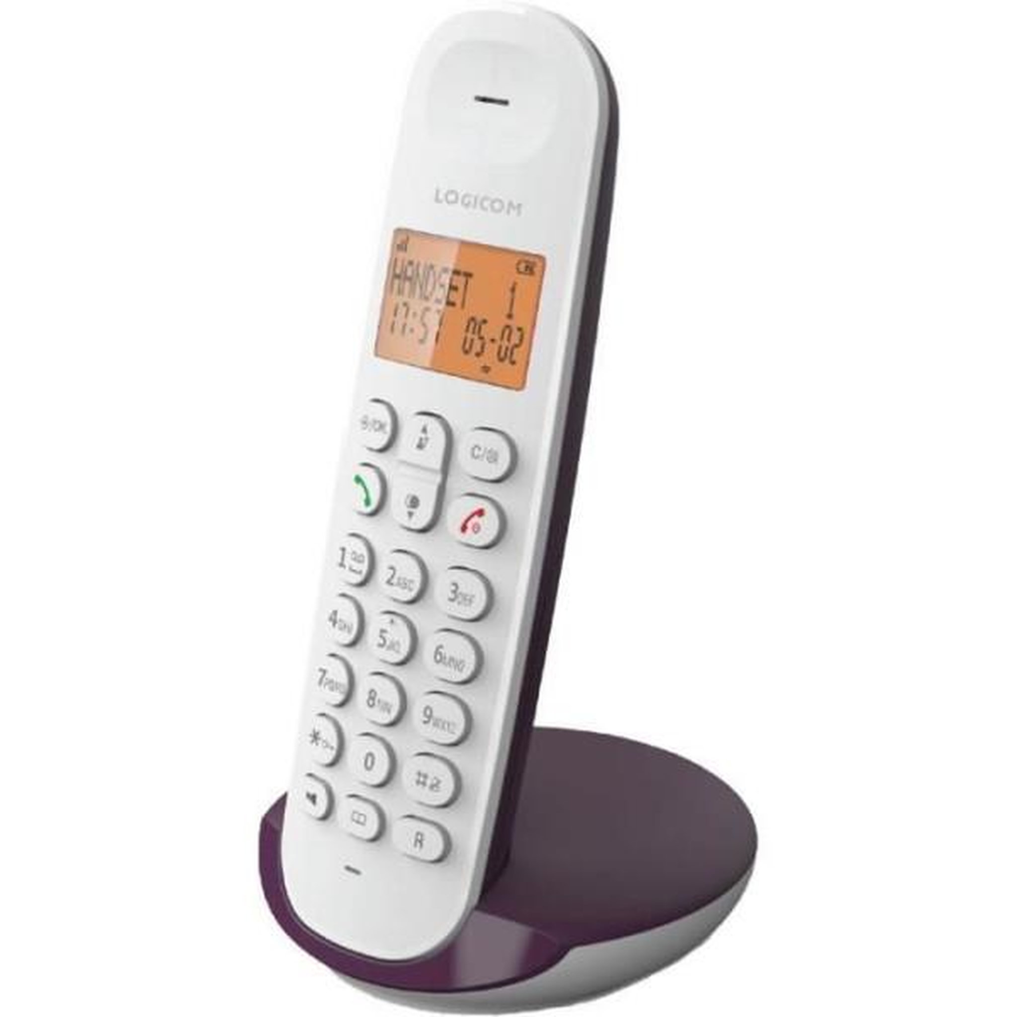 Logicom Téléphone fixe sans fil - LOGICOM - DECT ILOA 150 SOLO - Aubergine - Sans répondeur