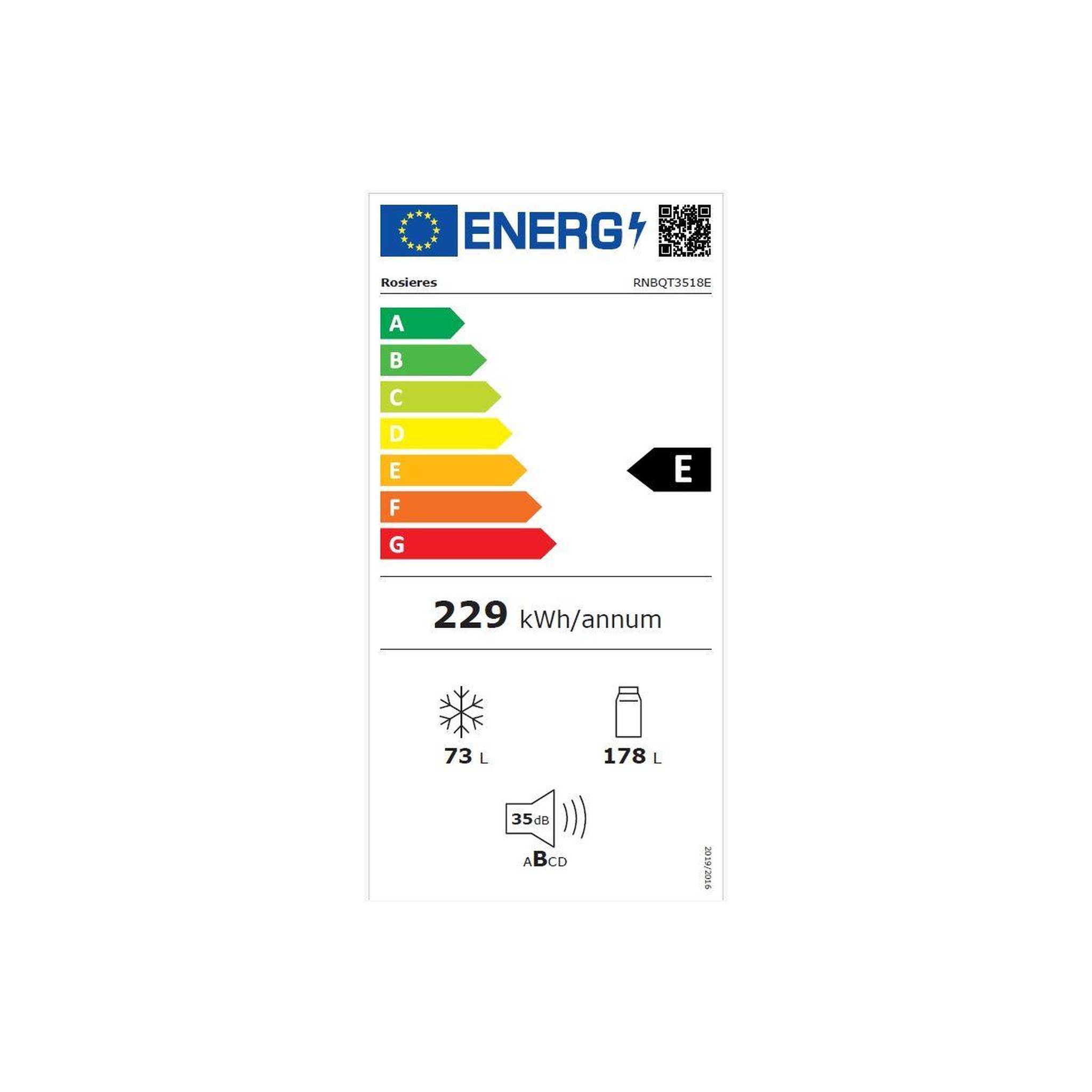 Voir la diapositive 6 : Rosieres Réfrigérateur combiné encastrable rnbqt3518e