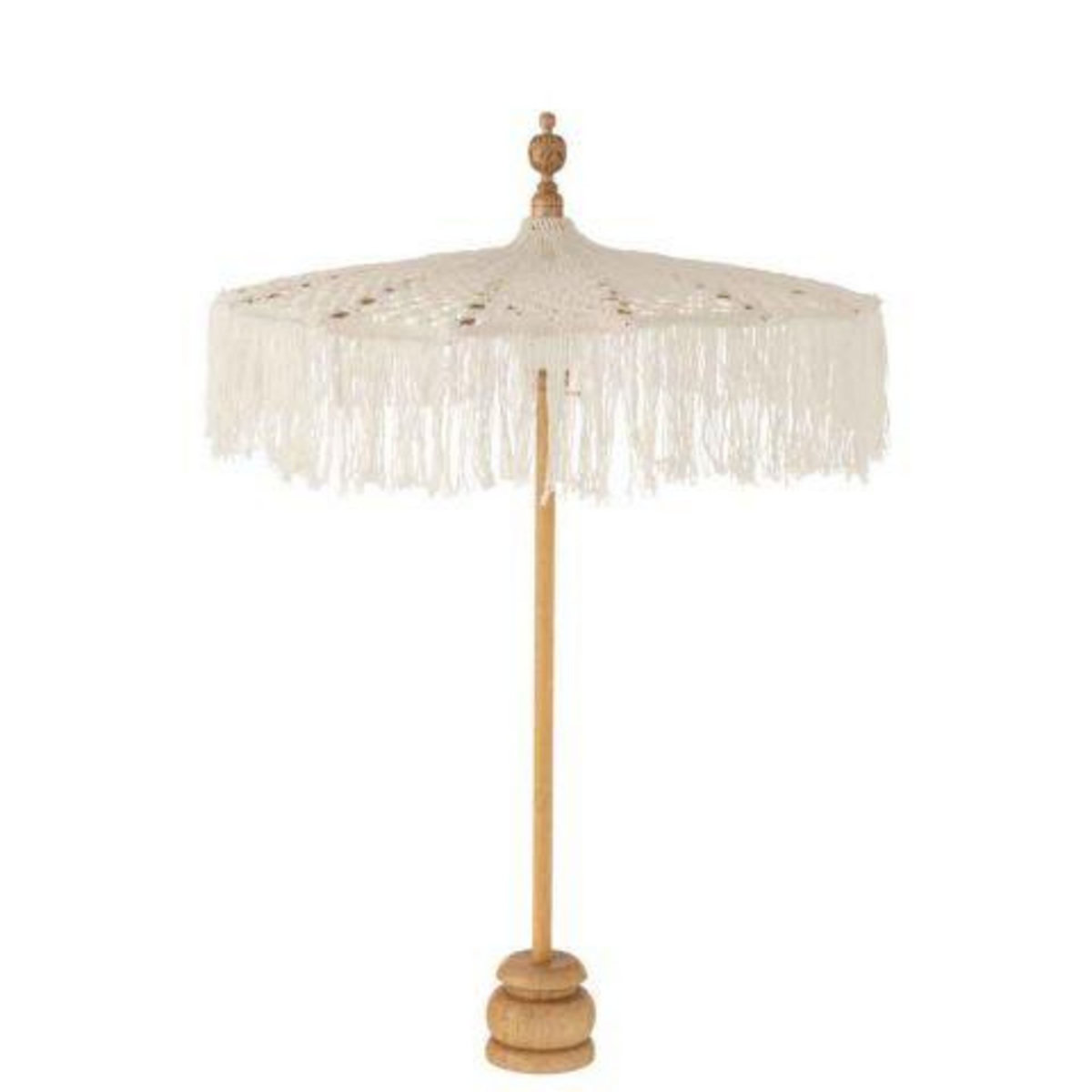 Paris Prix Parasol Déco sur Pied  Macramé  95cm Blanc