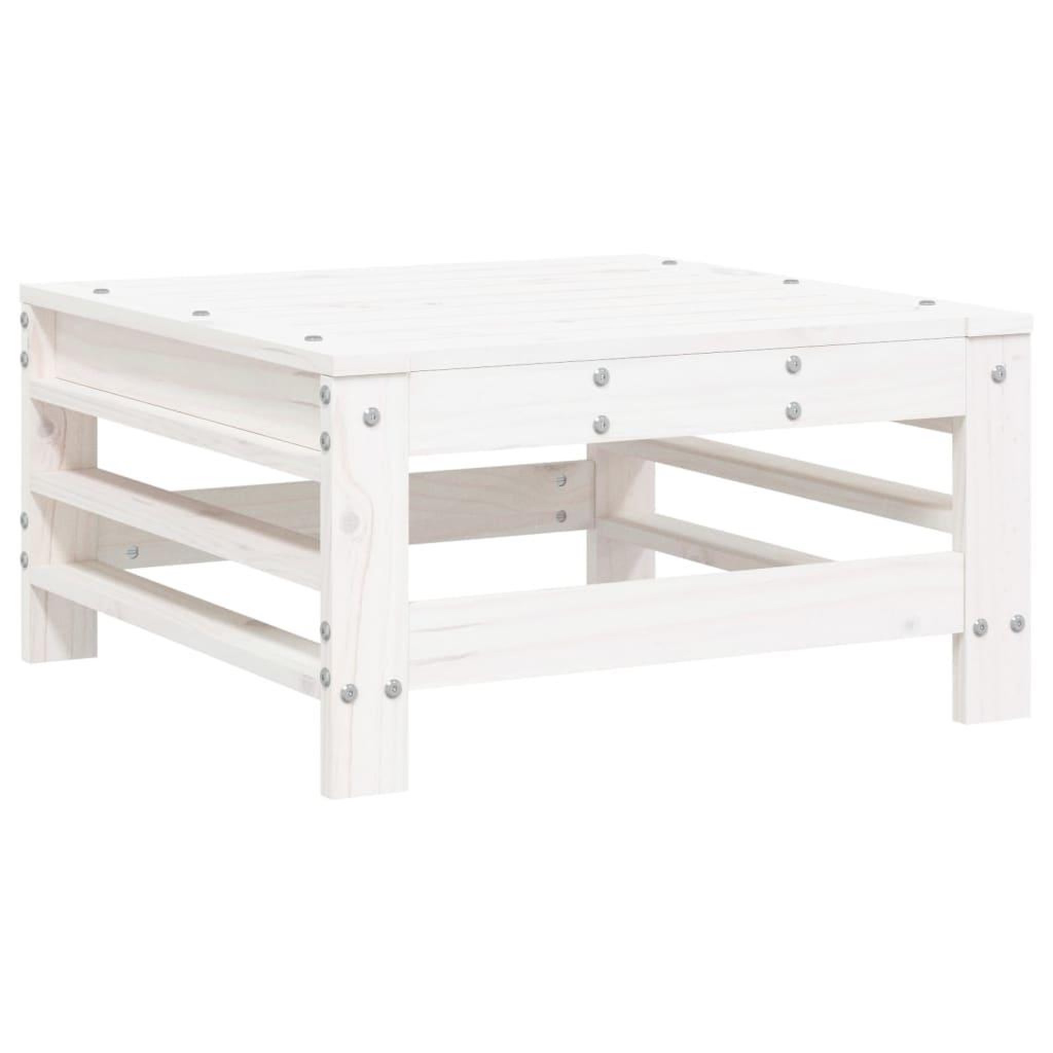 Voir la diapositive 5 : VIDAXL Repose-pied de jardin blanc bois de pin massif