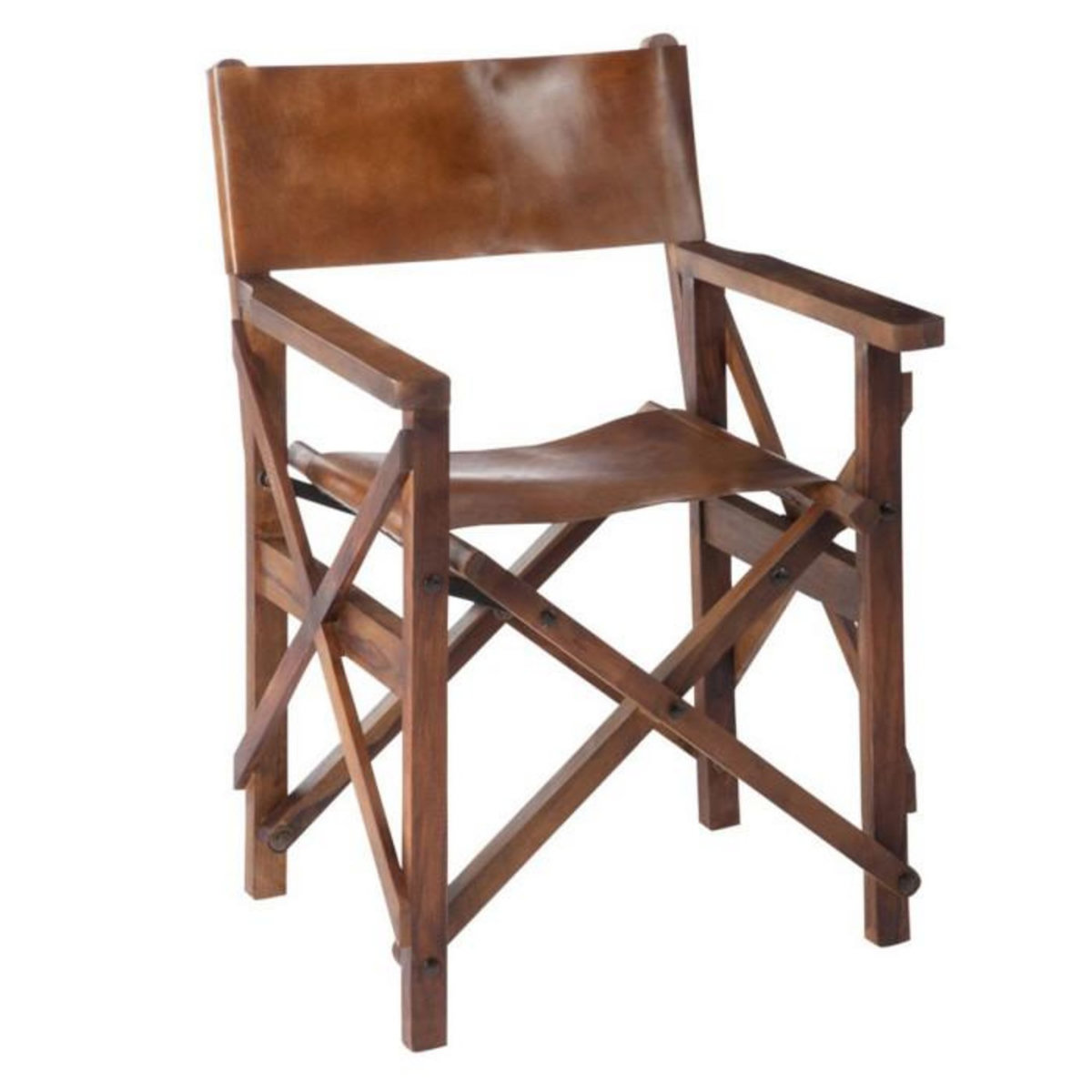 Paris Prix Fauteuil Pliable Design Cuir  Museum  88cm Marron