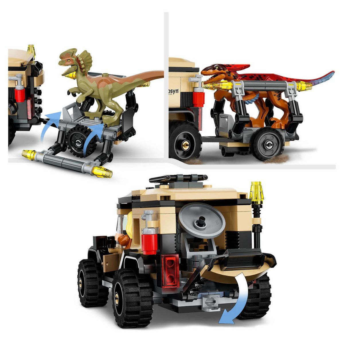 LEGO Jurassic World 76951 Le Transport du Pyroraptor et du Dilophosaurus, Jouet 
