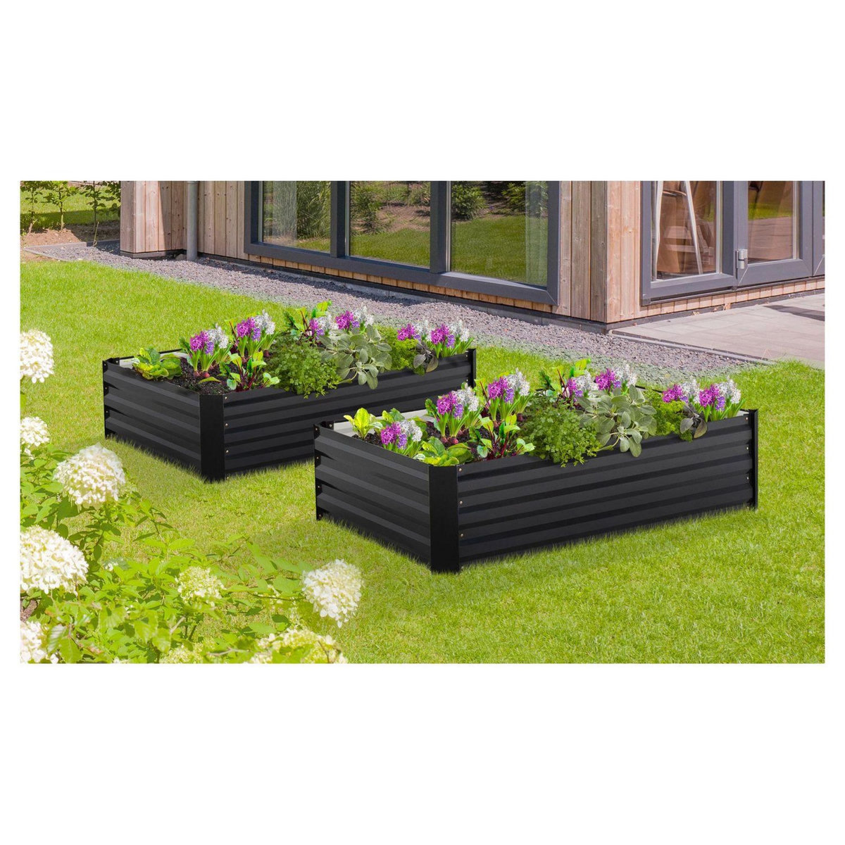 Jardikt Lot de 2 carrés potager - Métal - 115x80x20 cm