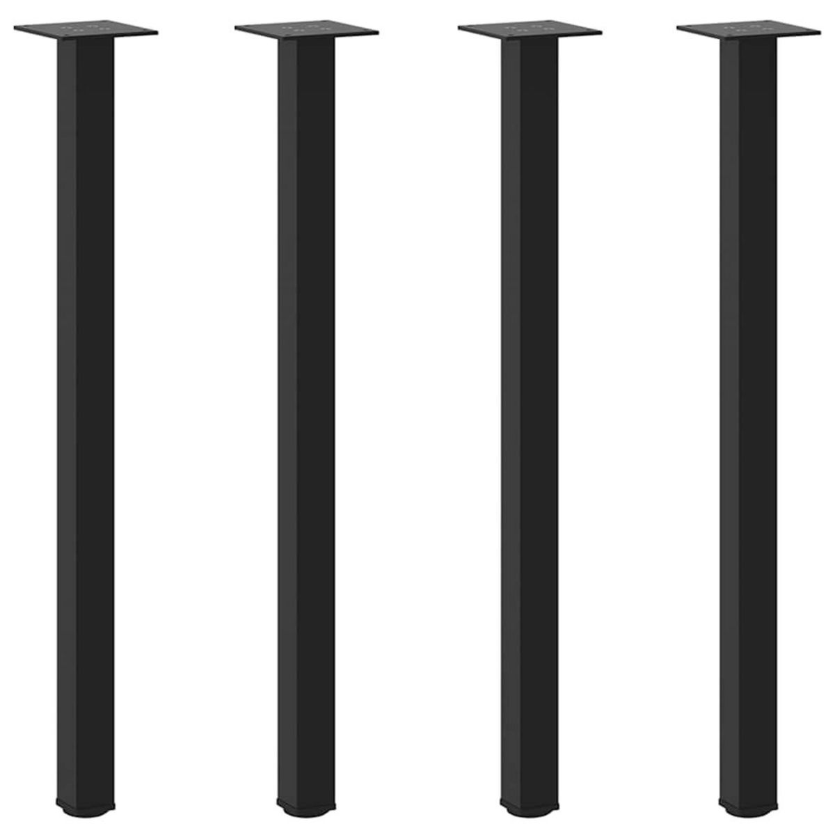 VIDAXL Pieds de table basse 4 pcs noir 72-74 cm acier