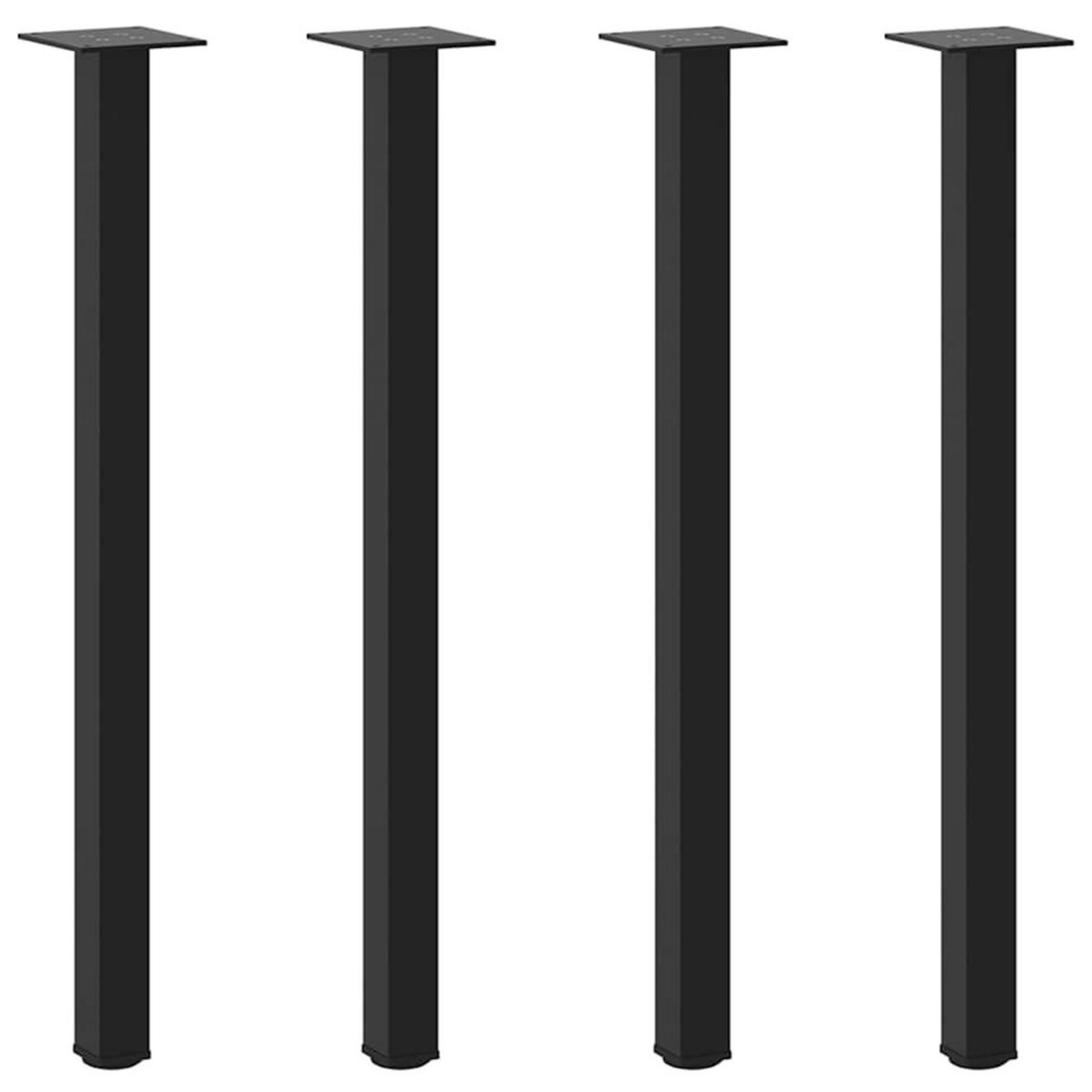 VIDAXL Pieds de table basse 4 pcs noir 72-74 cm acier