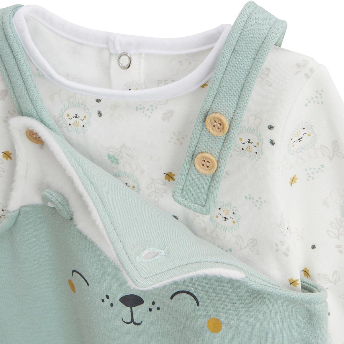 Petit Béguin Ensemble salopette bébé en molleton ultra chaud et t-shirt Kenya