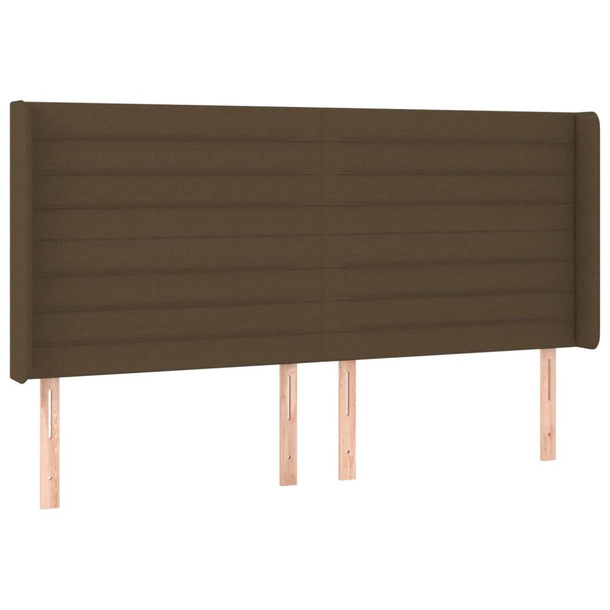 Voir la diapositive 2 : VIDAXL Tete de lit avec oreilles Marron fonce 203x16x118/128 cm Tissu