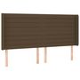 Voir la diapositive 2 : VIDAXL Tete de lit avec oreilles Marron fonce 203x16x118/128 cm Tissu
