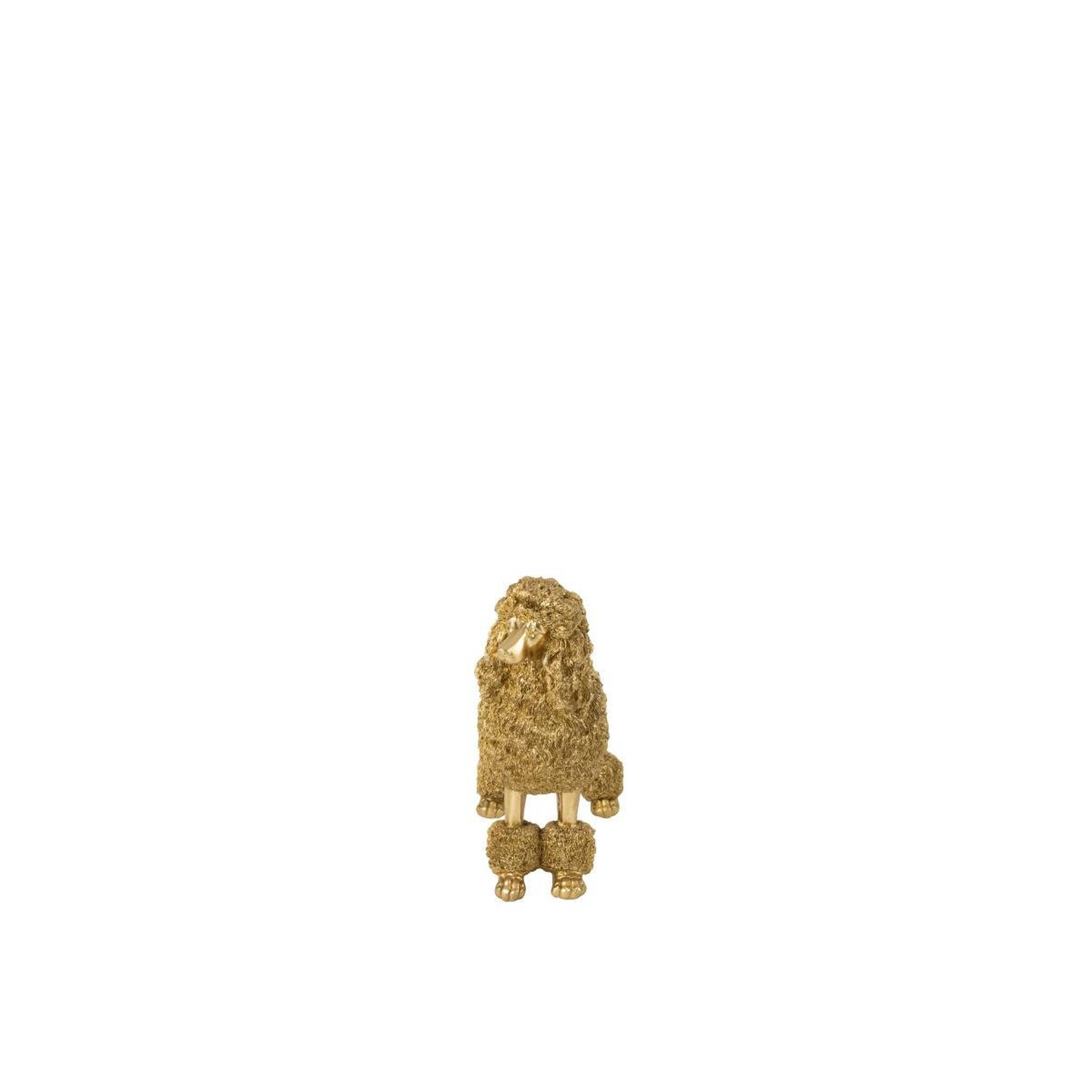 Voir la diapositive 3 : J-LINE Statuette caniche debout  trina  34cm doré