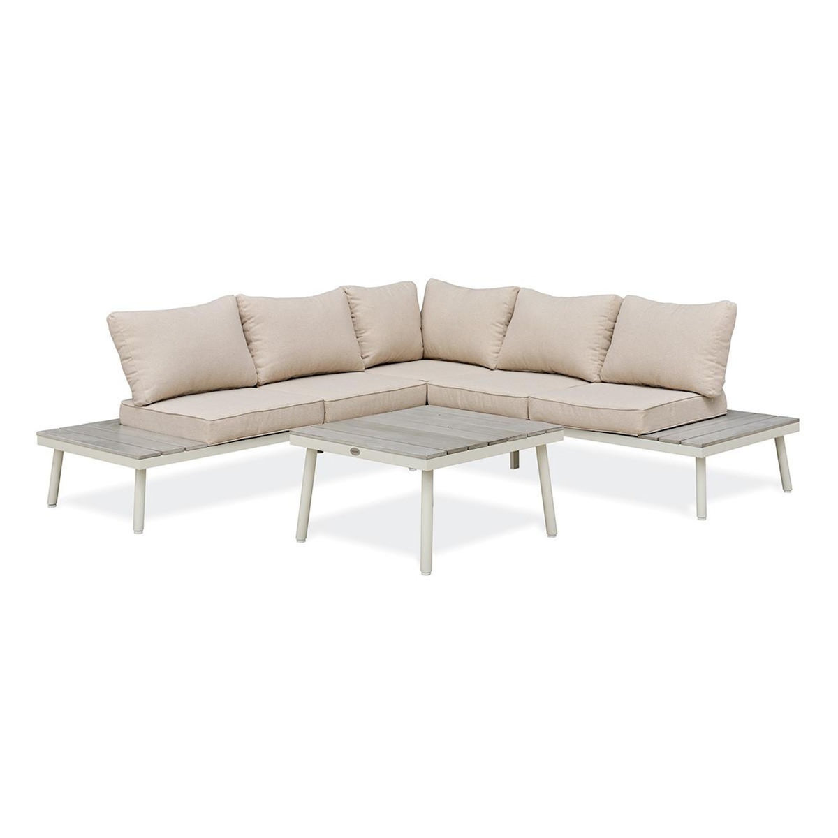 Paris Prix Salon de Jardin d'Angle 6 Places  Osaka  225cm Blanc