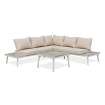 Paris Prix Salon de Jardin d'Angle 6 Places  Osaka  225cm Blanc