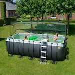 EXIT TOYS Piscine tubulaire Black Leather rectangulaire 5,40 x 2,50 x 1,22 m avec dôme - Exit Toys