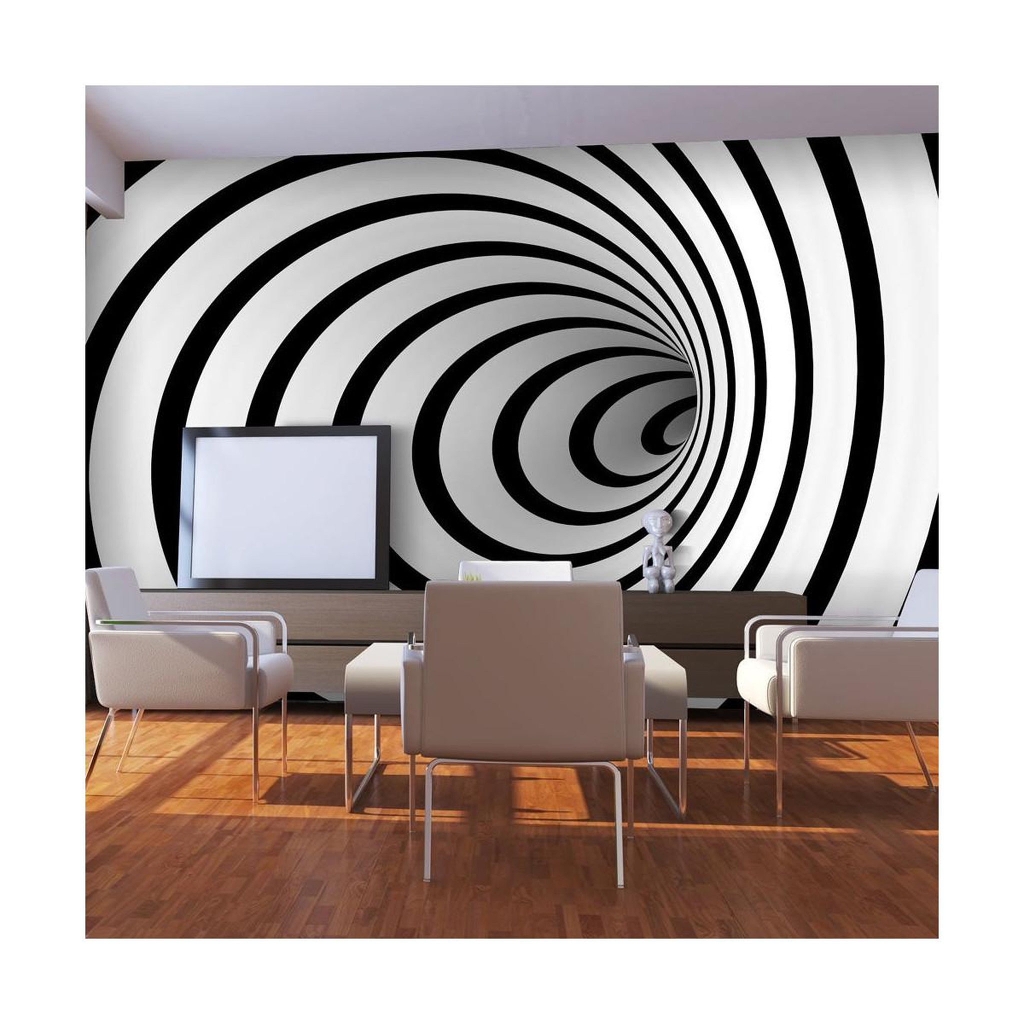Paris Prix Papier peint  tunnel 3d noir & blanc ii  450x270cm