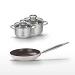 ELO Lot Poêle 24 cm et 2 Faitouts 14/16 cm Elo Bistro Line