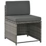 Voir la diapositive 5 : VIDAXL Ensemble a manger d'exterieur 7pcs coussins Resine tressee Gris