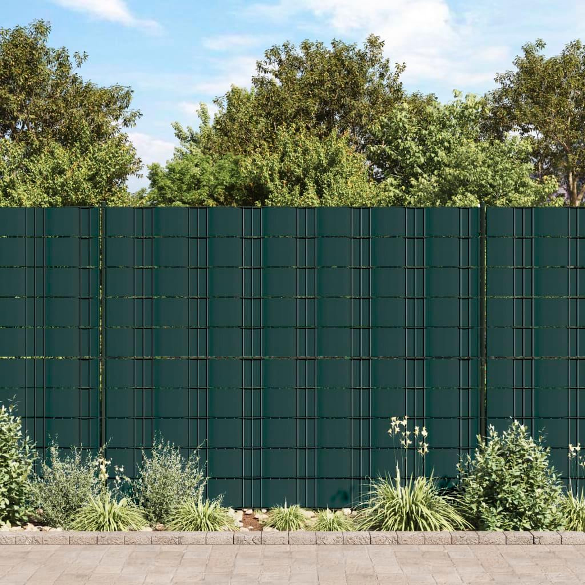 VIDAXL Ecrans d'intimite de jardin 4 pcs PVC 35x0,19 m Vert mat