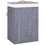 Voir la diapositive 1 : VIDAXL Panier a linge avec une seule section bambou gris