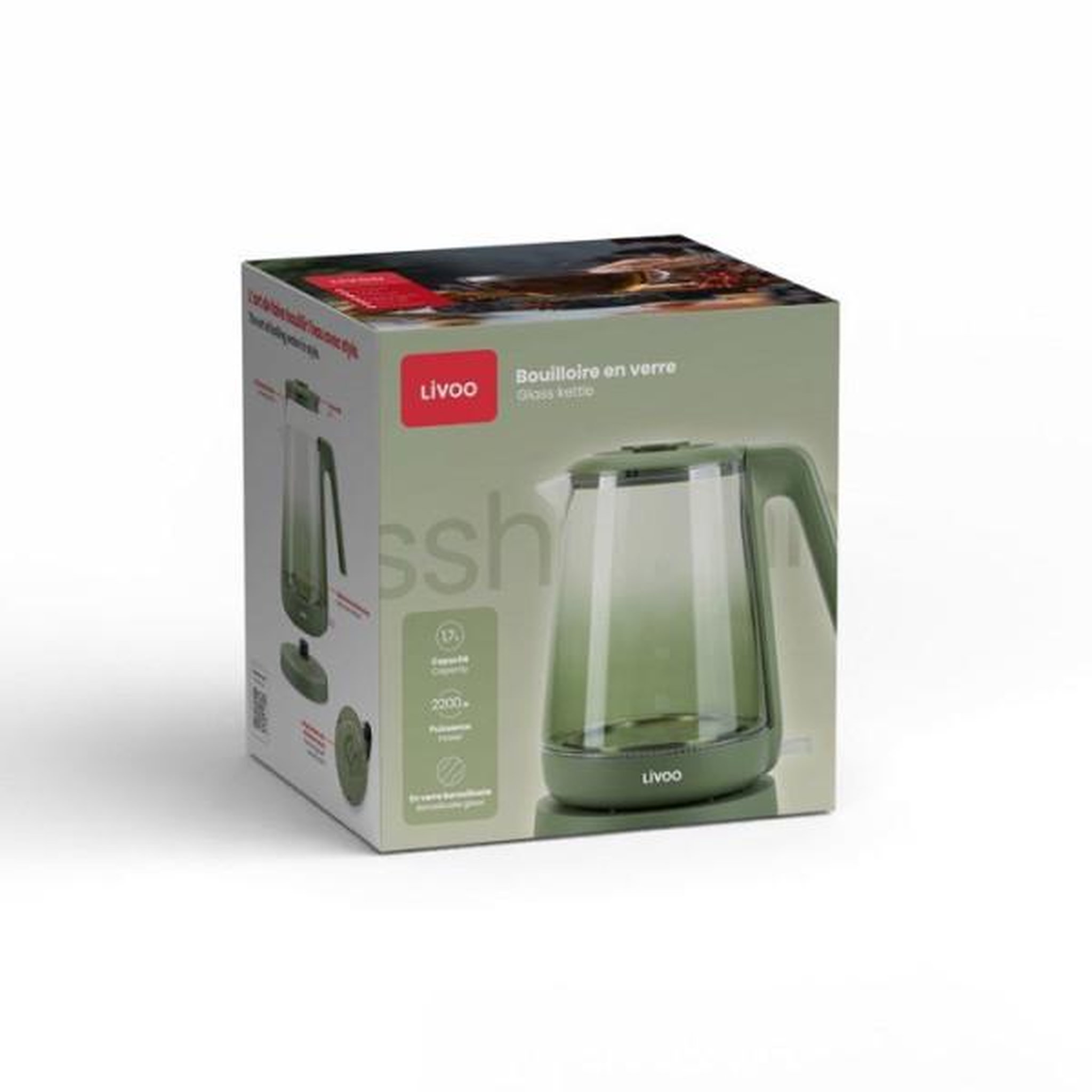 Voir la diapositive 6 : LIVOO Bouilloire électrique en verre 1.7l 2200w - dod216v