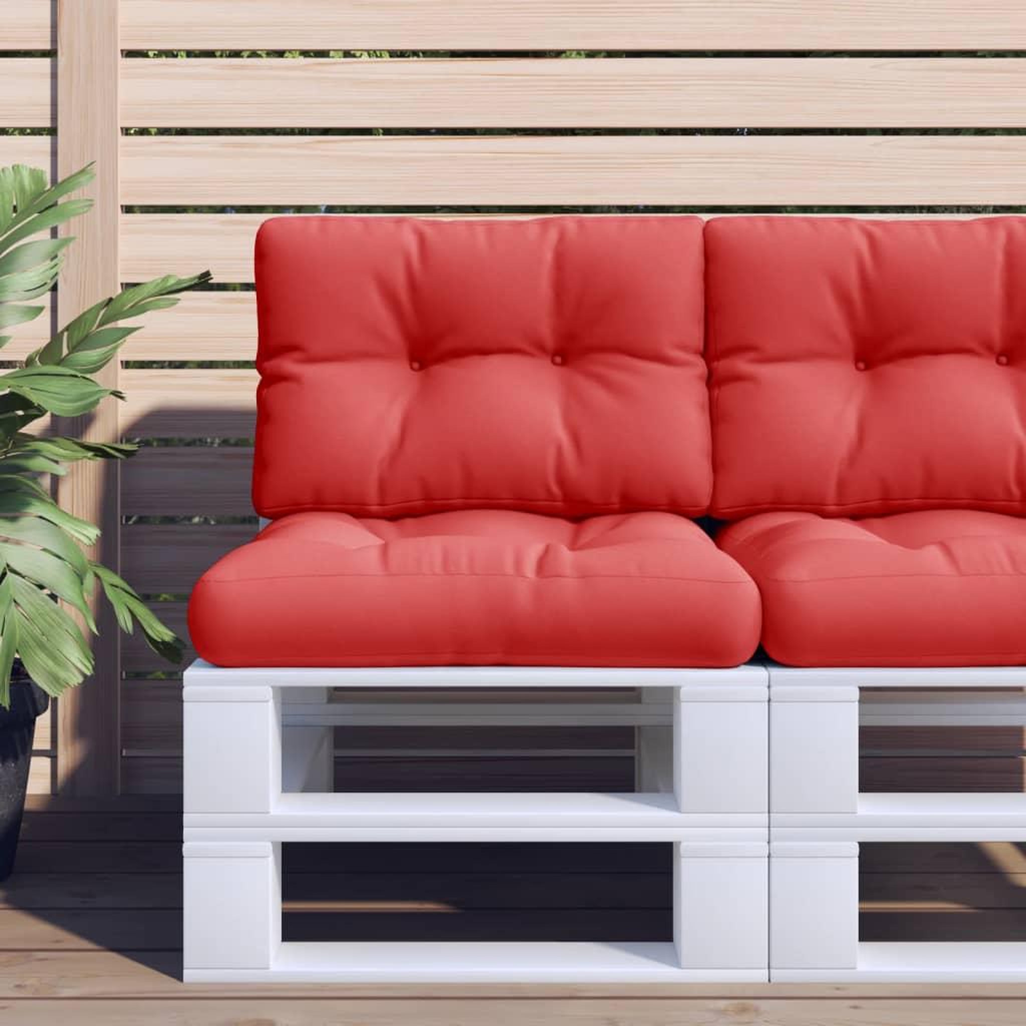 VIDAXL Coussins de palette lot de 2 rouge tissu