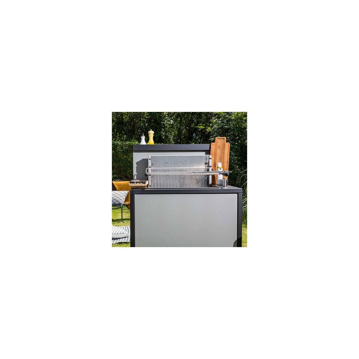 FORGE ADOUR Barbecue charbon 961.66 inox encastrable 57 cm