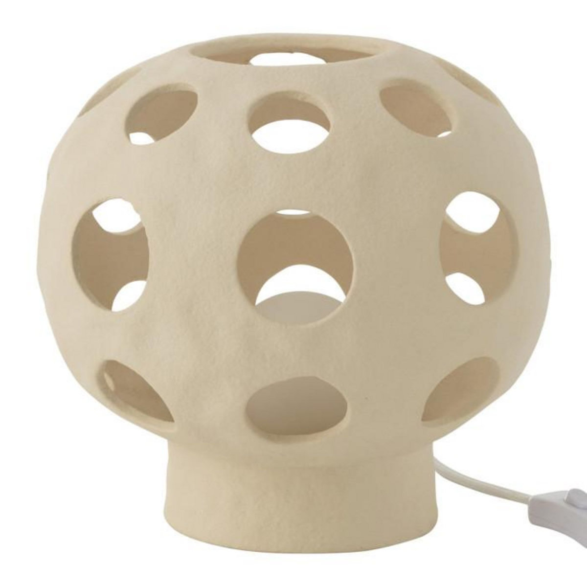 Paris Prix Lampe à Poser en Céramique  Globe  25cm Beige