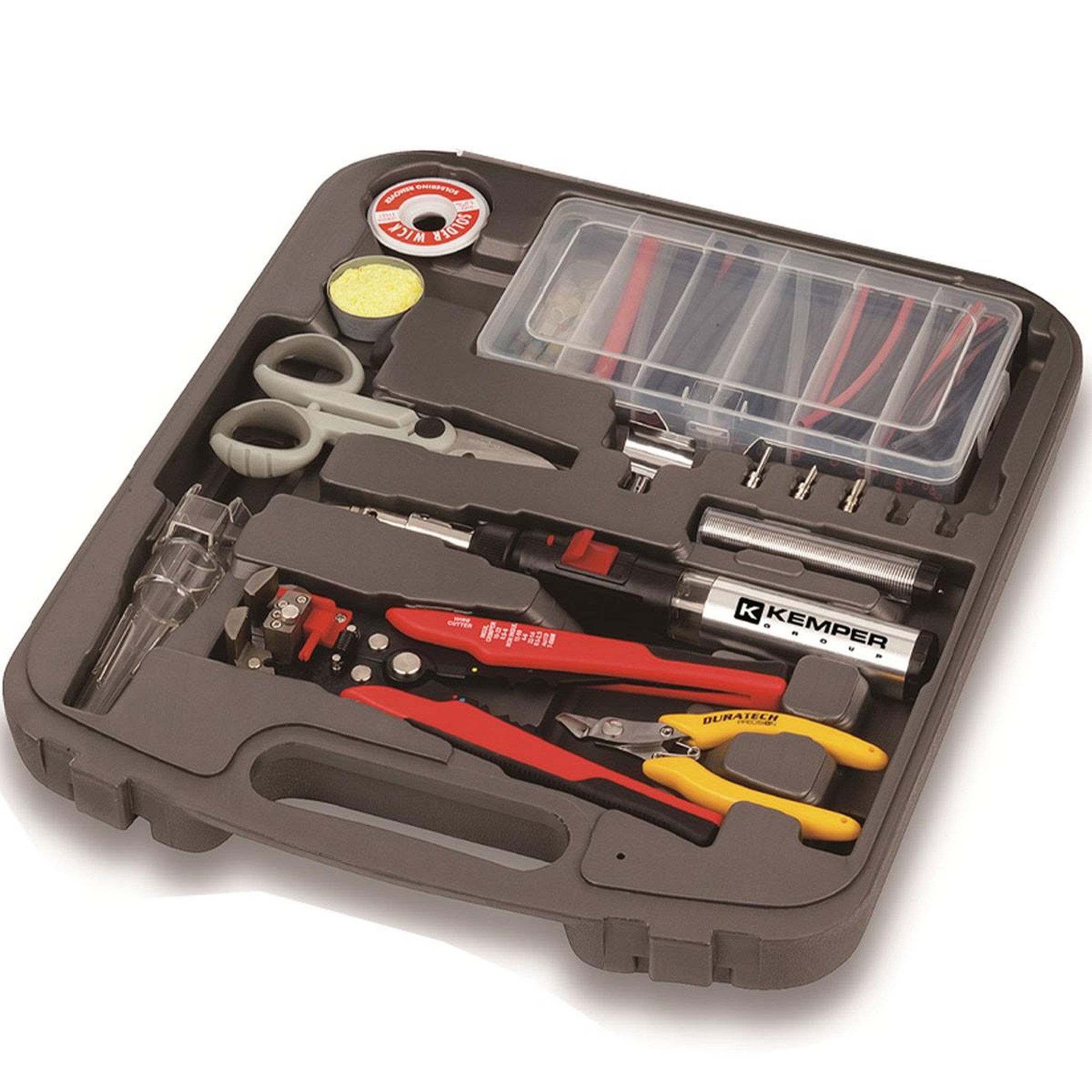 Kemper Kit réparation électriques mini chalumeau à gaz rechargeable polyvalent pinces et accessoires kemper