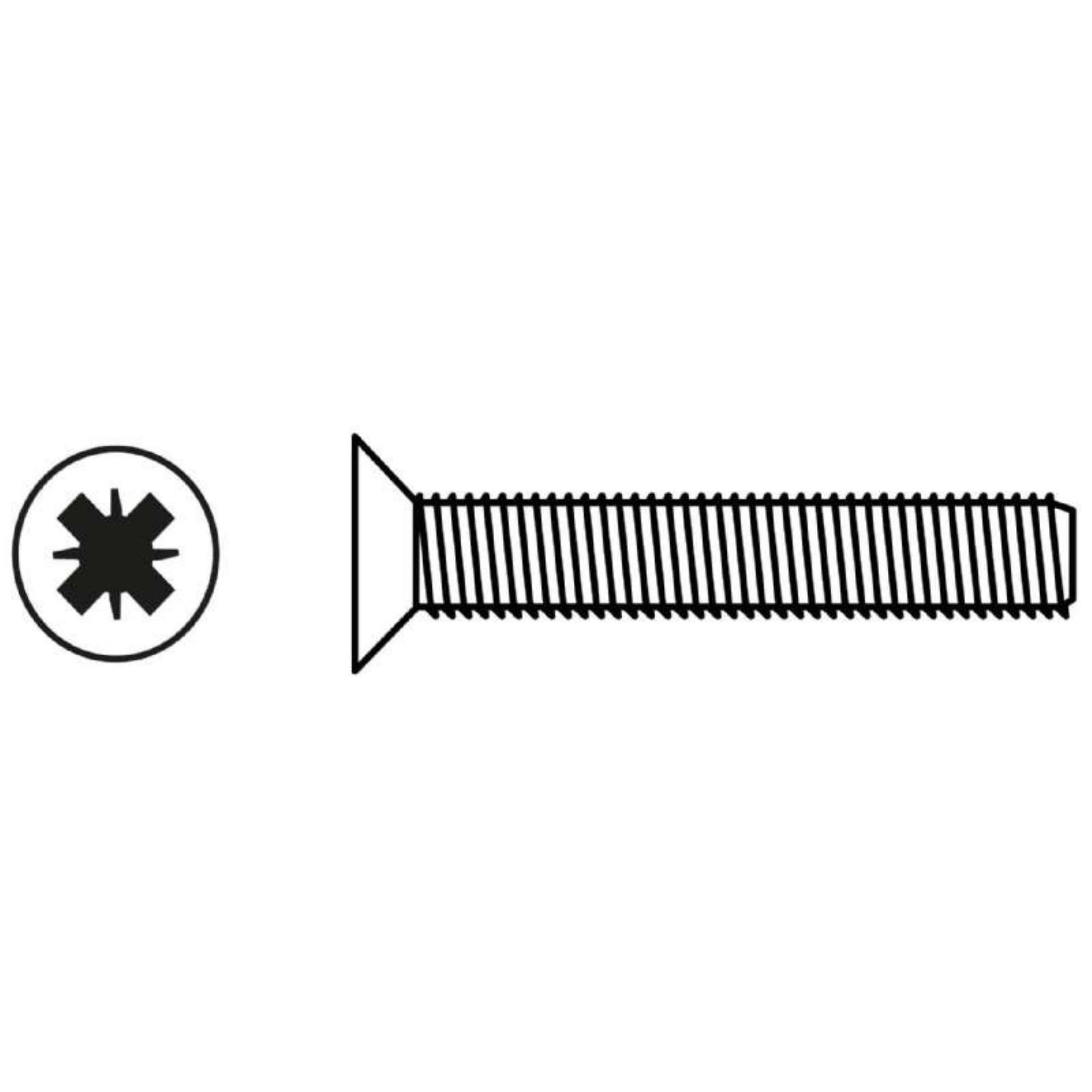 Voir la diapositive 4 :  Vis à métaux zinguée tête fraisée PZ cruciforme Vissal Ø 4x50 mm  lot de 8 vis+écrou