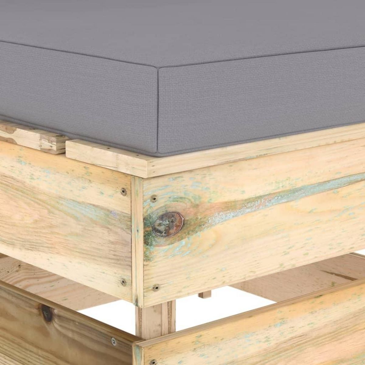 VIDAXL Canape central sectionnel avec coussins Bois impregne de vert