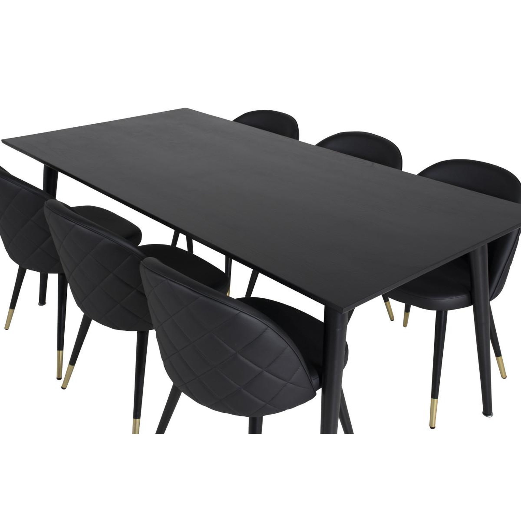 Voir la diapositive 5 : Paris Prix Ensemble table à manger & 6 chaises design  dipp & velvet  180cm noir