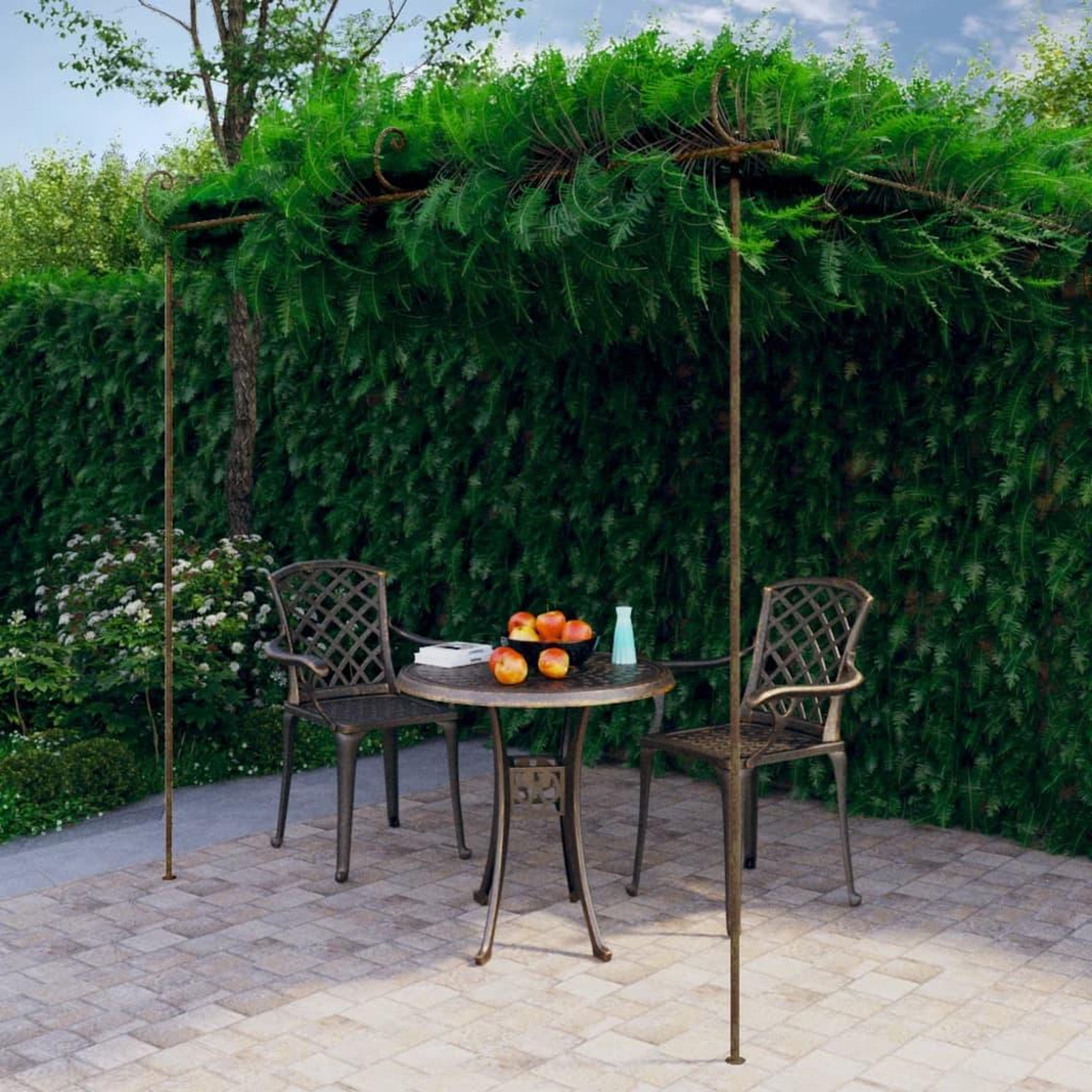 Voir la diapositive 1 : VIDAXL Pergola de jardin Marron antique 3x3x2,5 m Fer