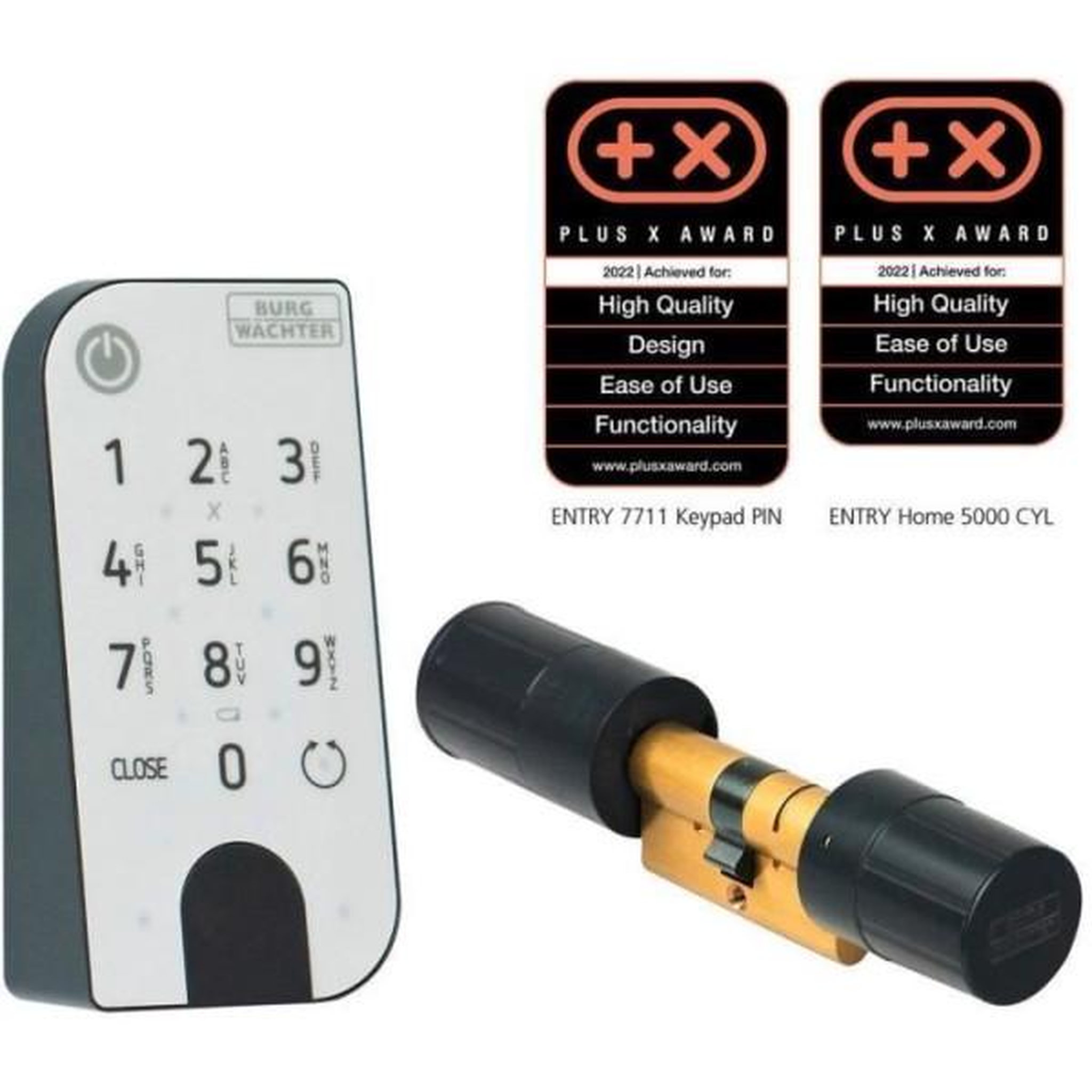 Voir la diapositive 3 : BURG WACHTER Cylindre électronique burg-wächter secuentry home 5001 avec clavier pincode entry - 6 utilisateurs