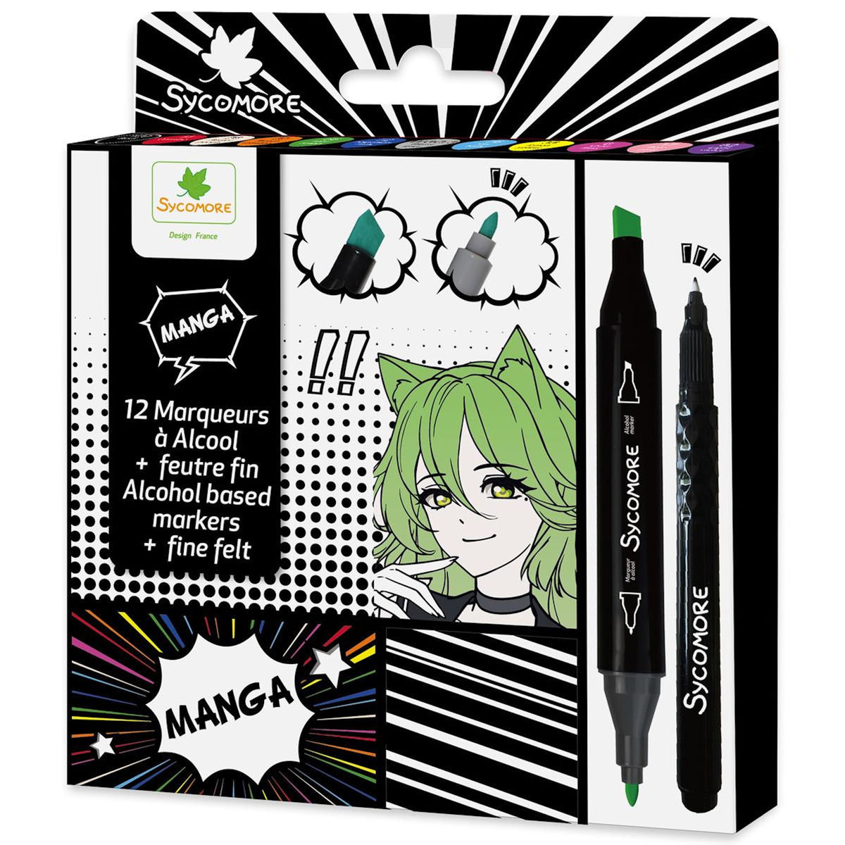 Au Sycomore Manga - Marqueurs a alcool + feutre fin