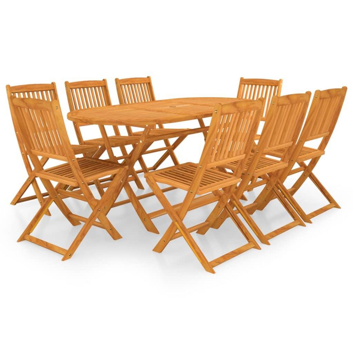 VIDAXL Ensemble a manger de jardin pliable 9 pcs bois d'acacia solide